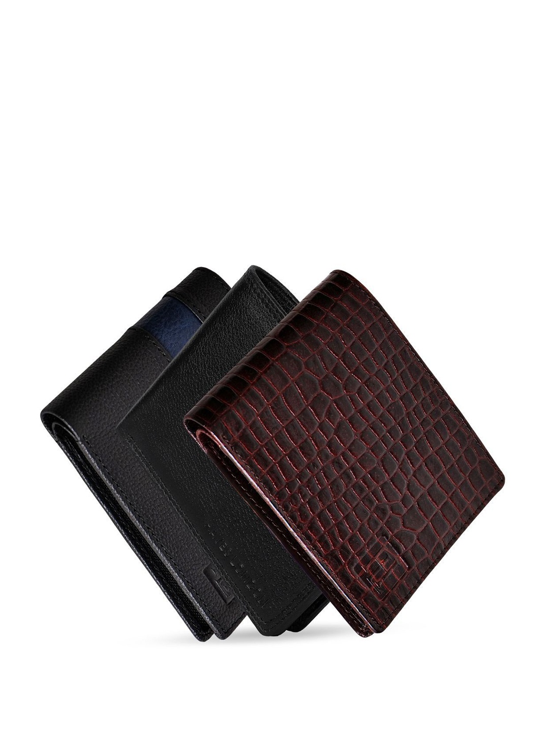 

Hayes London Men Wallets Pack of 3 Genuine Leather with RFID Blocking Combo, Black