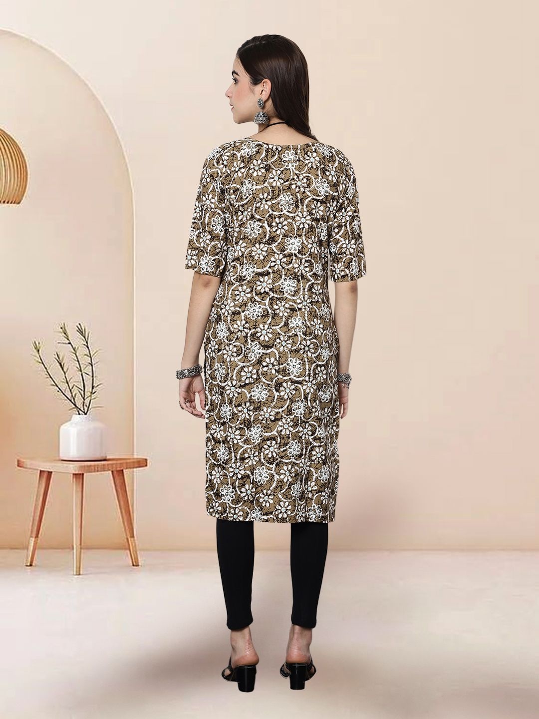 

7Threads Women Ethnic Motifs Printed Floral Crepe Kurta, Multi