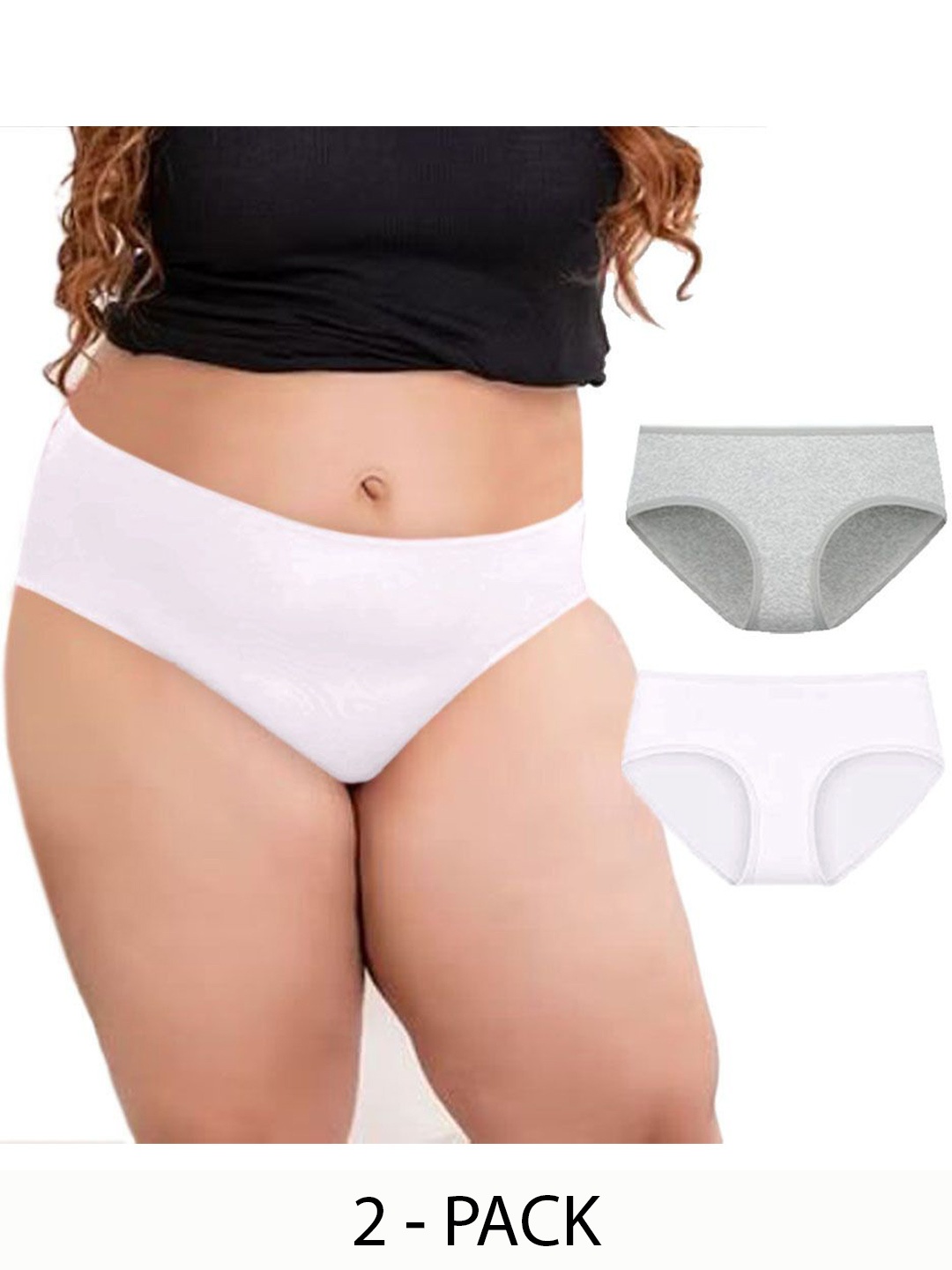 

Diving Deep Women Pack of 2 Hipster Briefs, White