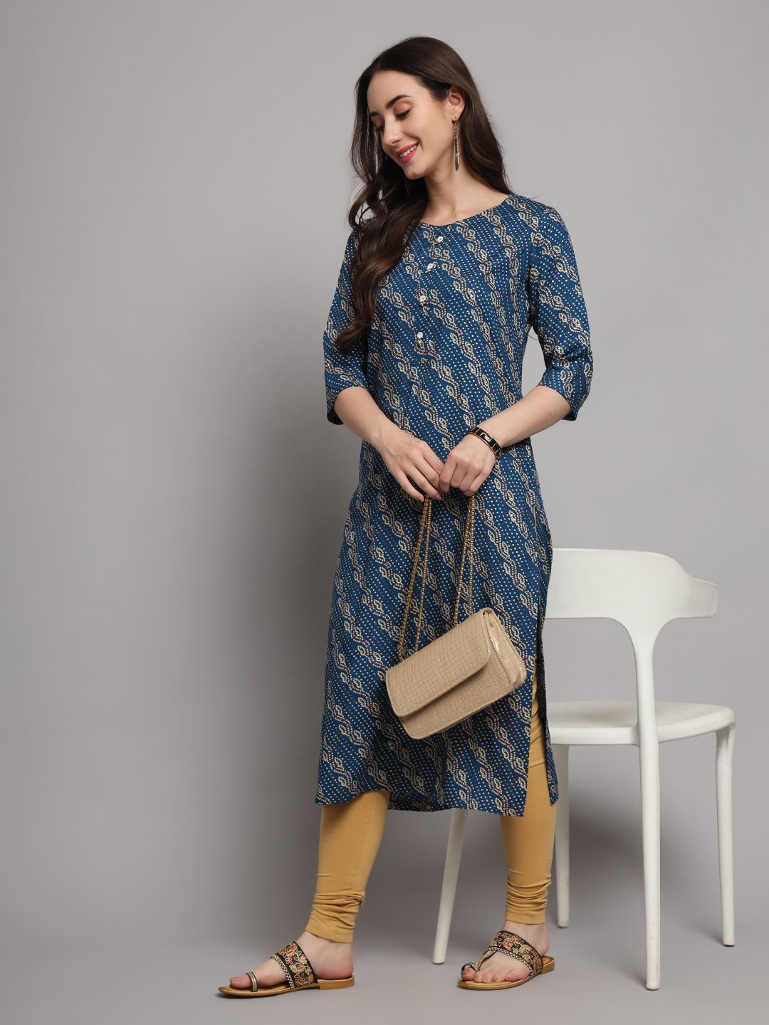 

INVAGA FASHION Women Printed Kurta, Blue