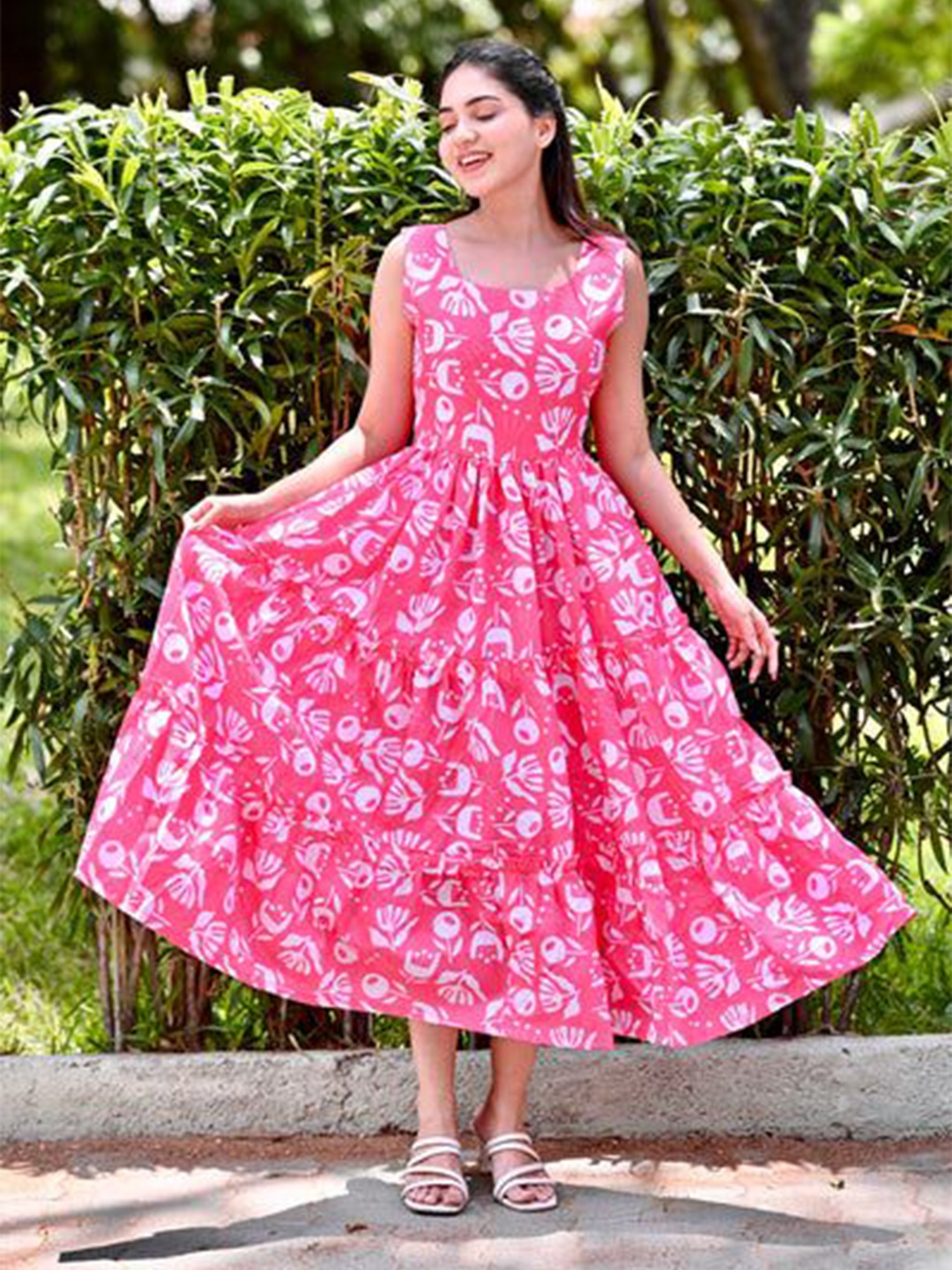 

WHATNOT STYLE Floral Print Formal Maxi Dress, Pink