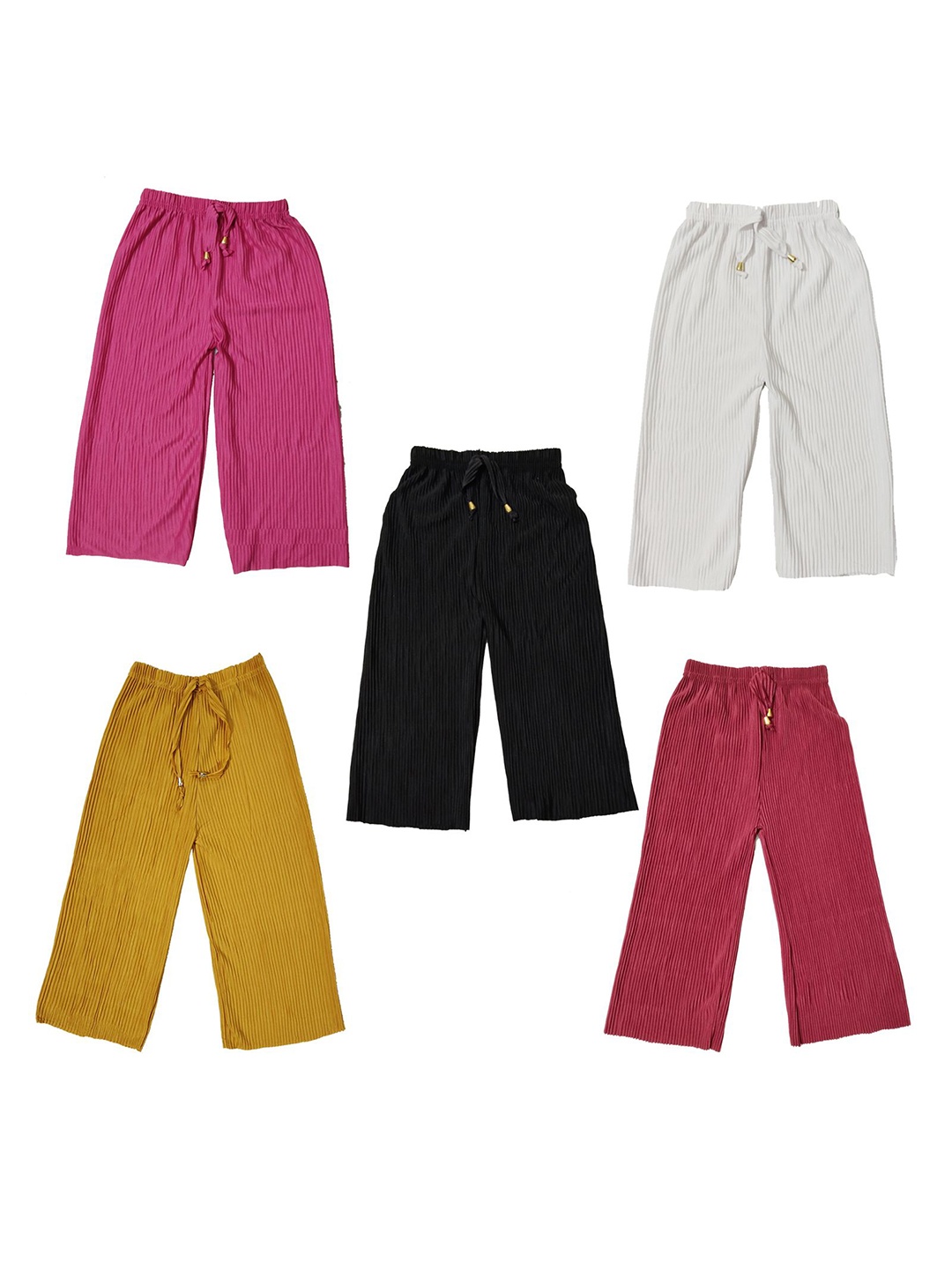 

BAESD Girls 5 Knitted Cropped Palazzos, Mustard