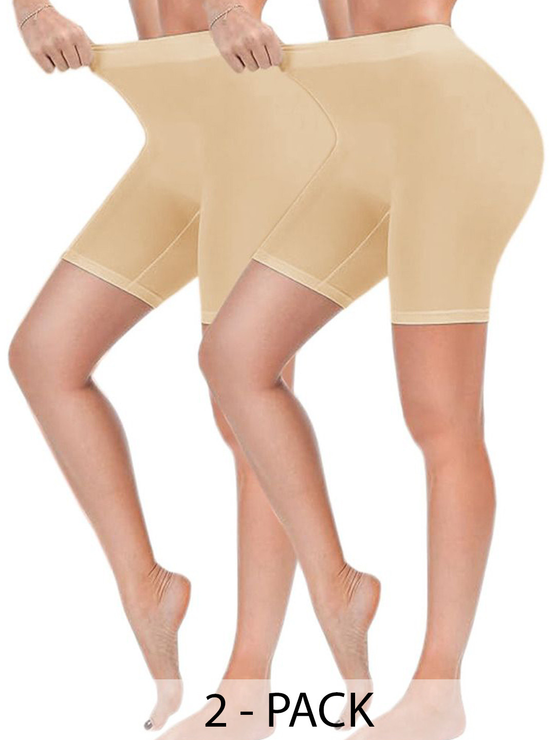 

Diving Deep Women Pack of 2 Cotton Boy Shorts Briefs, Beige