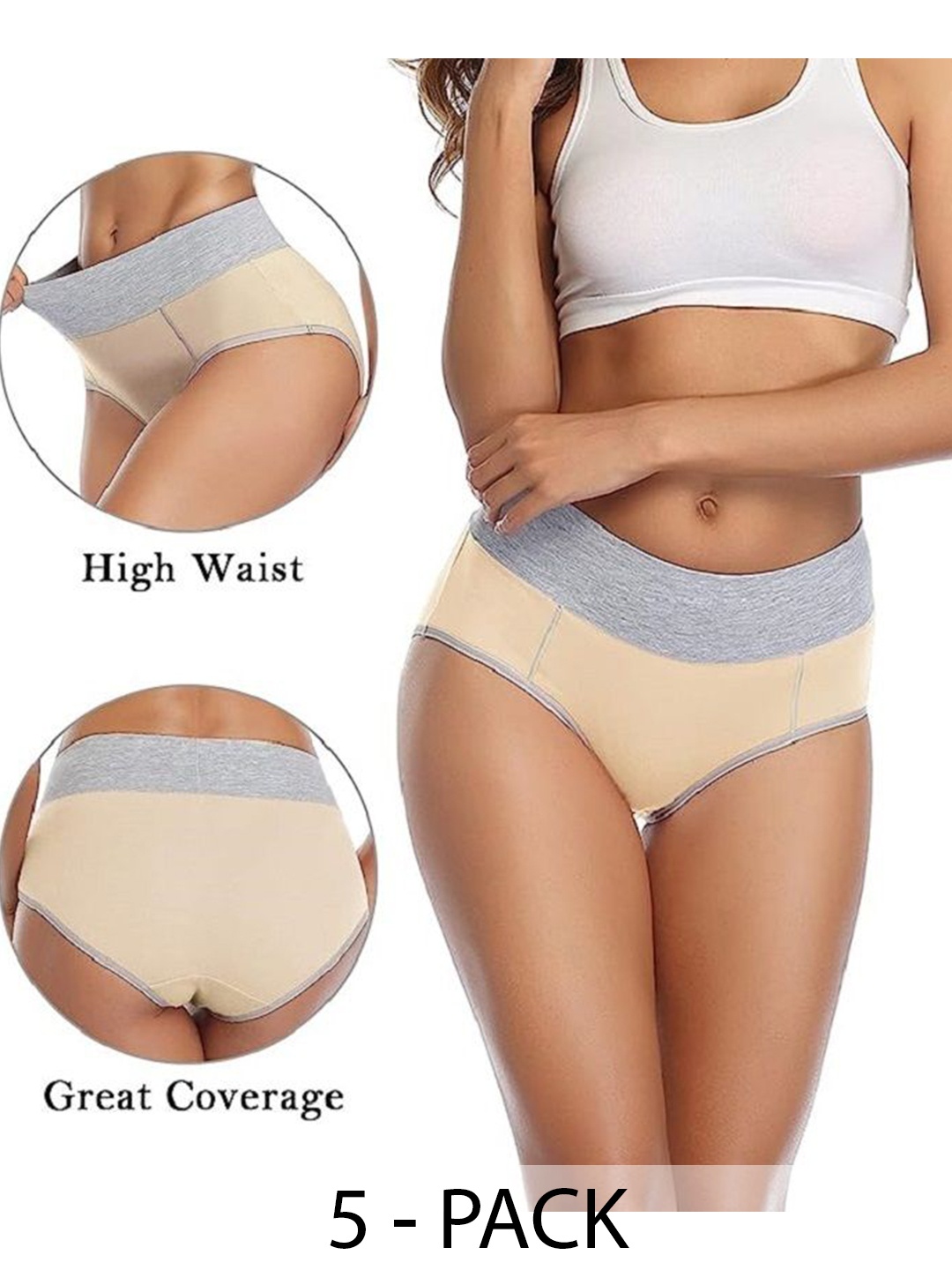

Diving Deep Women Pack of 5 Cotton Hipster Briefs, Assorted