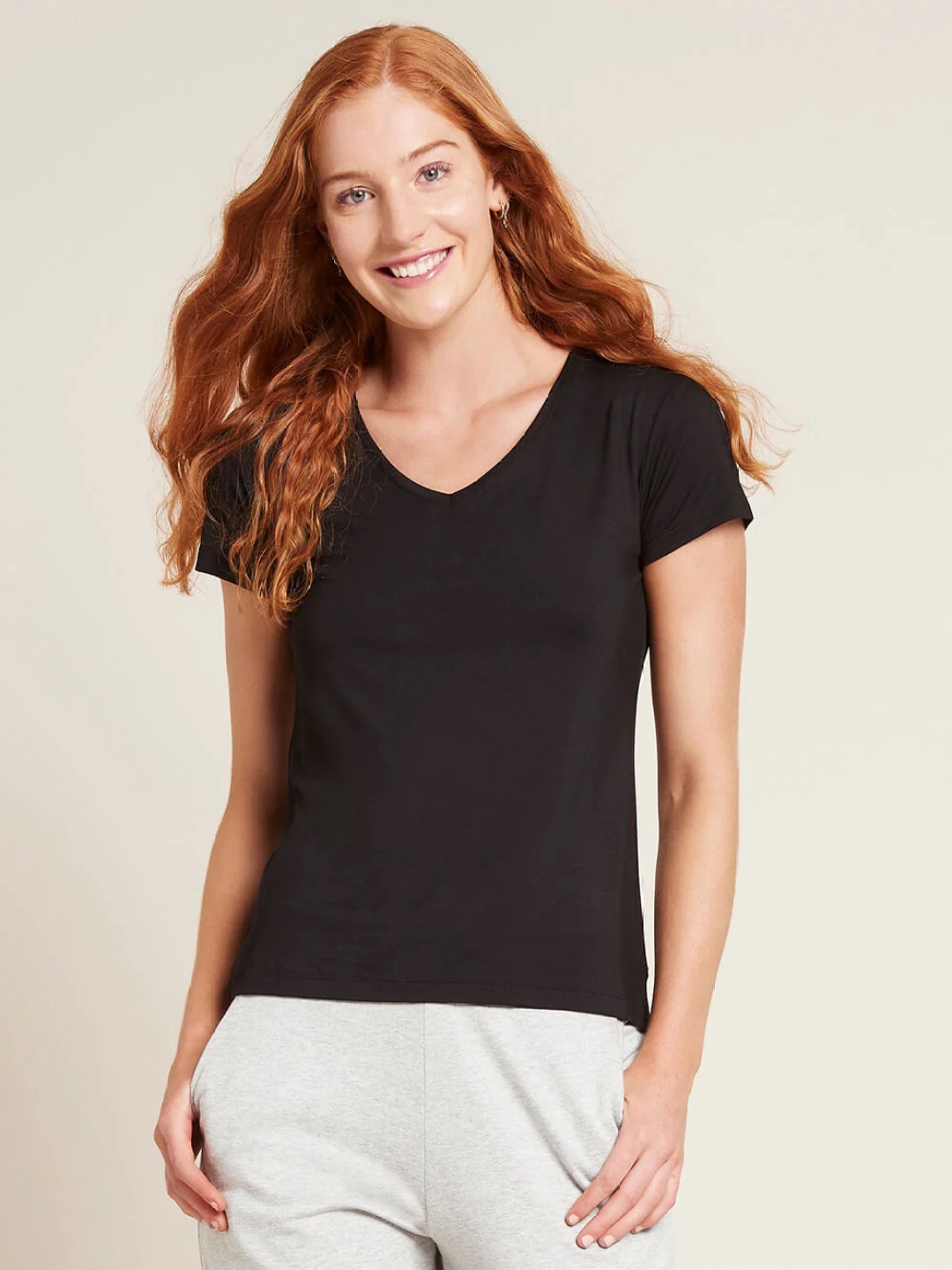 

COLOR CAPITAL Women 2 V-Neck Extended Sleeves Raw Edge T-shirt, Black