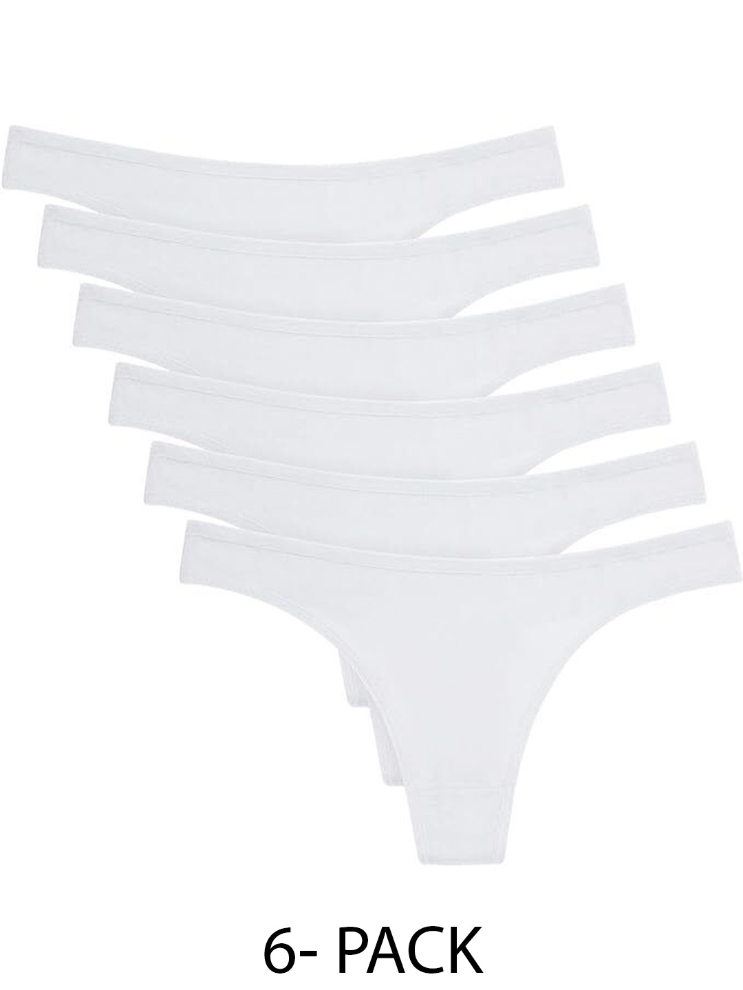 

Diving Deep Pack of 6 Thongs Briefs, White