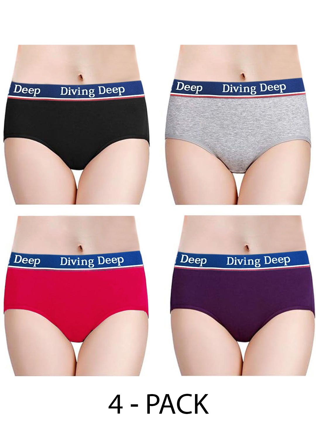 

Diving Deep Pack of 4 Hipster Briefs, Multi
