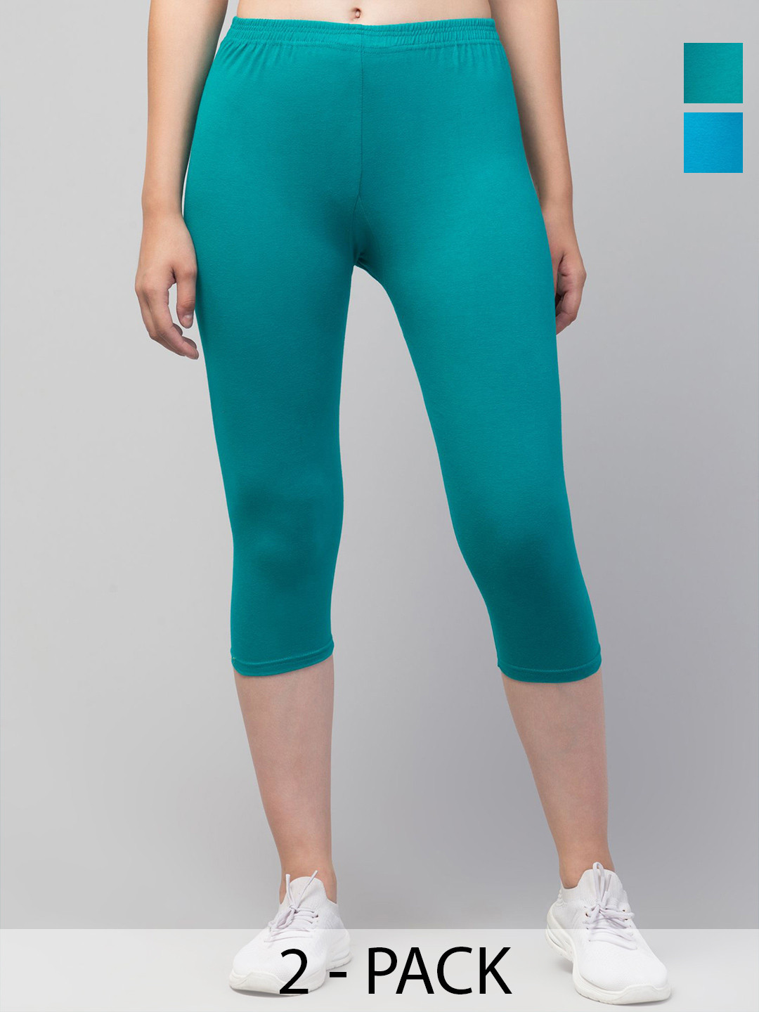 

ULLAS Women Skinny Fit Capris, Teal