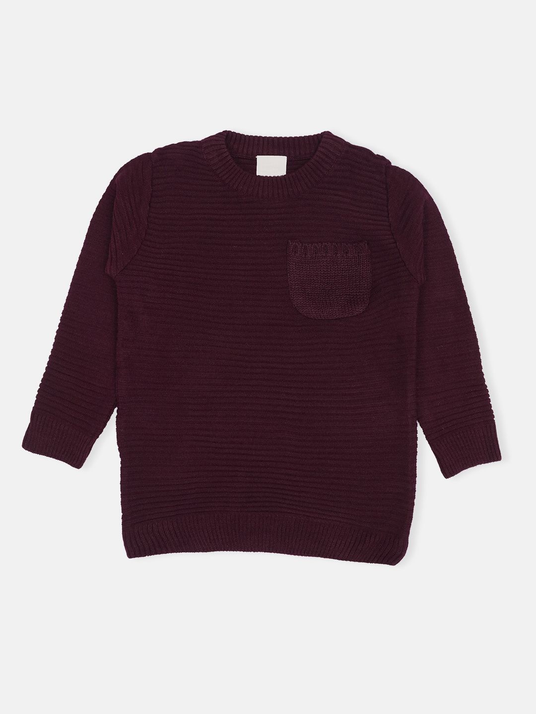 

CHKOKKO Boys Ribbed Woollen Pullover, Maroon