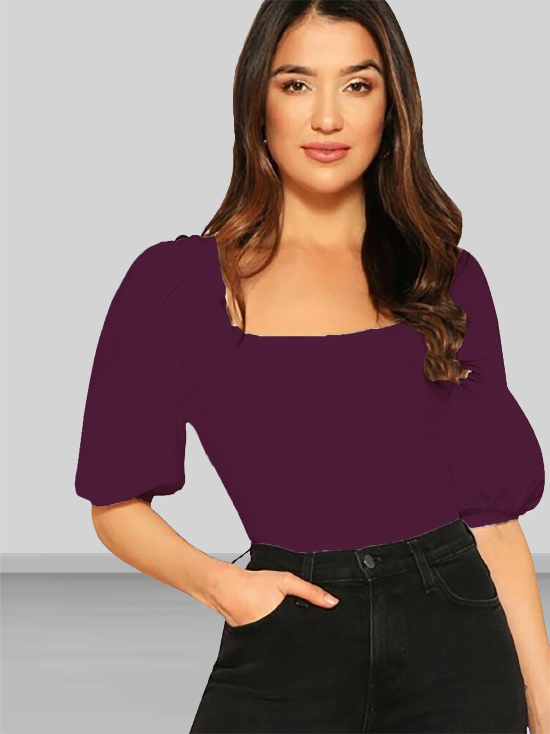 

Dream Beauty Fashion Puff Sleeve Top, Purple