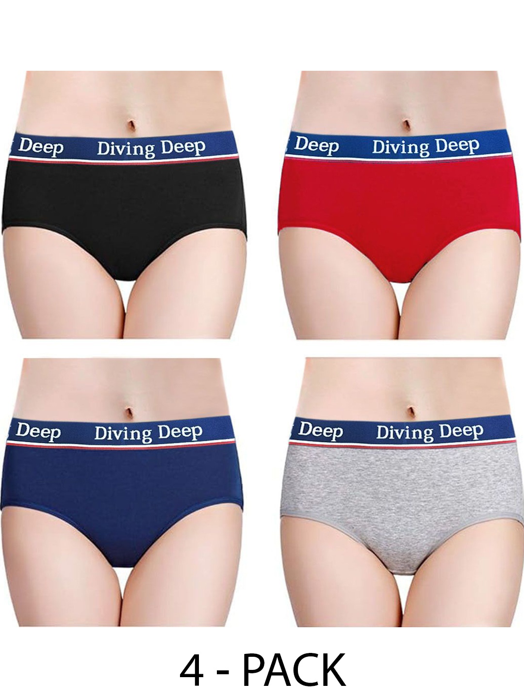

Diving Deep Pack of 4 Hipster Briefs, Multi