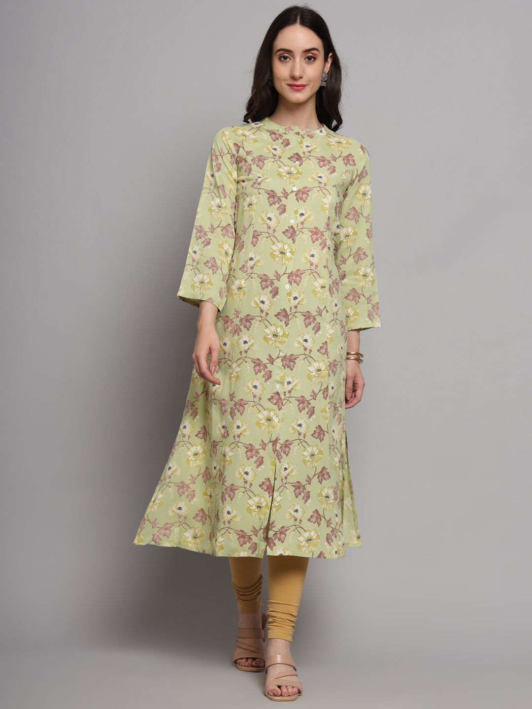 

INVAGA FASHION Women Floral Printed Kurta, Green