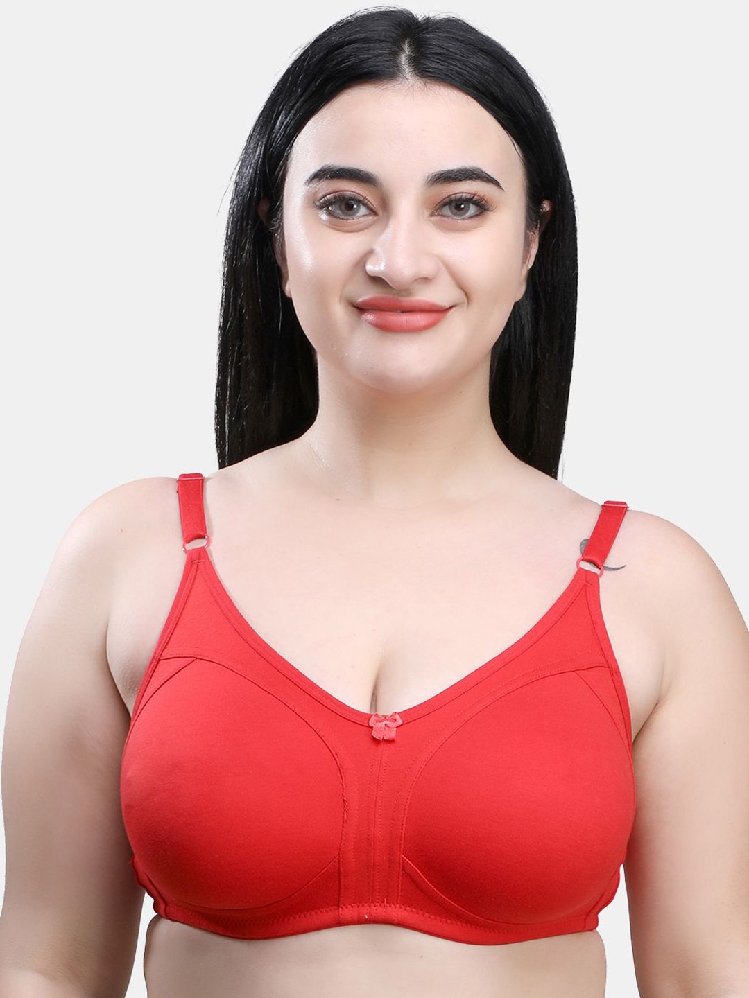 

SKDREAMS Women Cotton Full Coverage Bra, Red