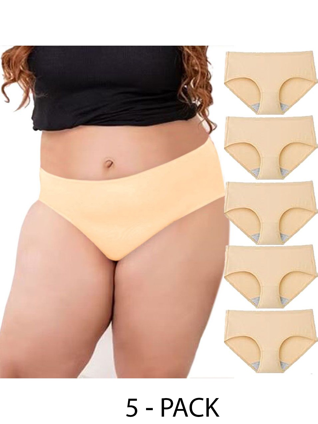 

Diving Deep Women Plus Size Pack of 5 Hipster Briefs, Assorted