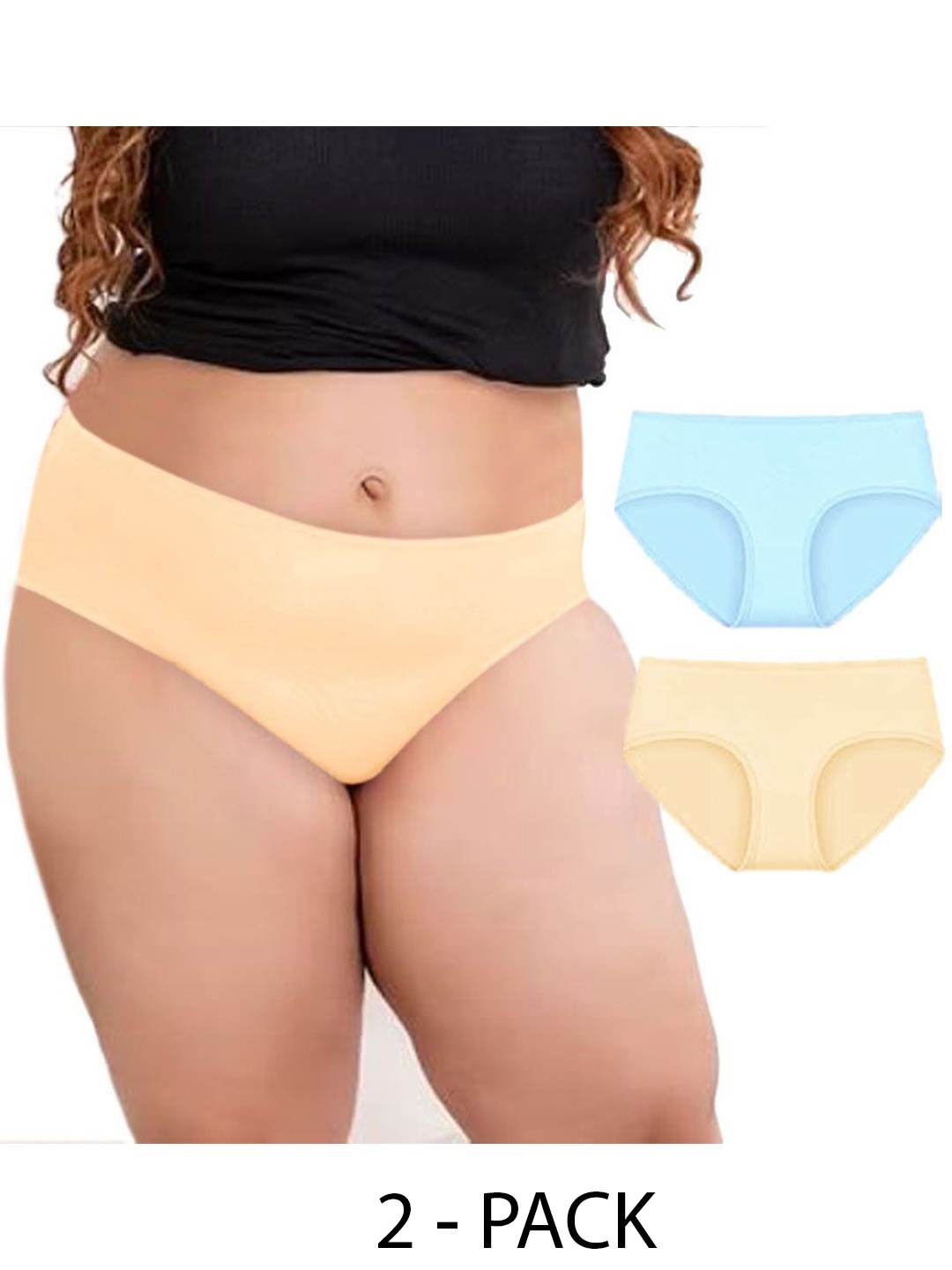 

Diving Deep Women Plus Size Pack of 2 Hipster Briefs, Assorted