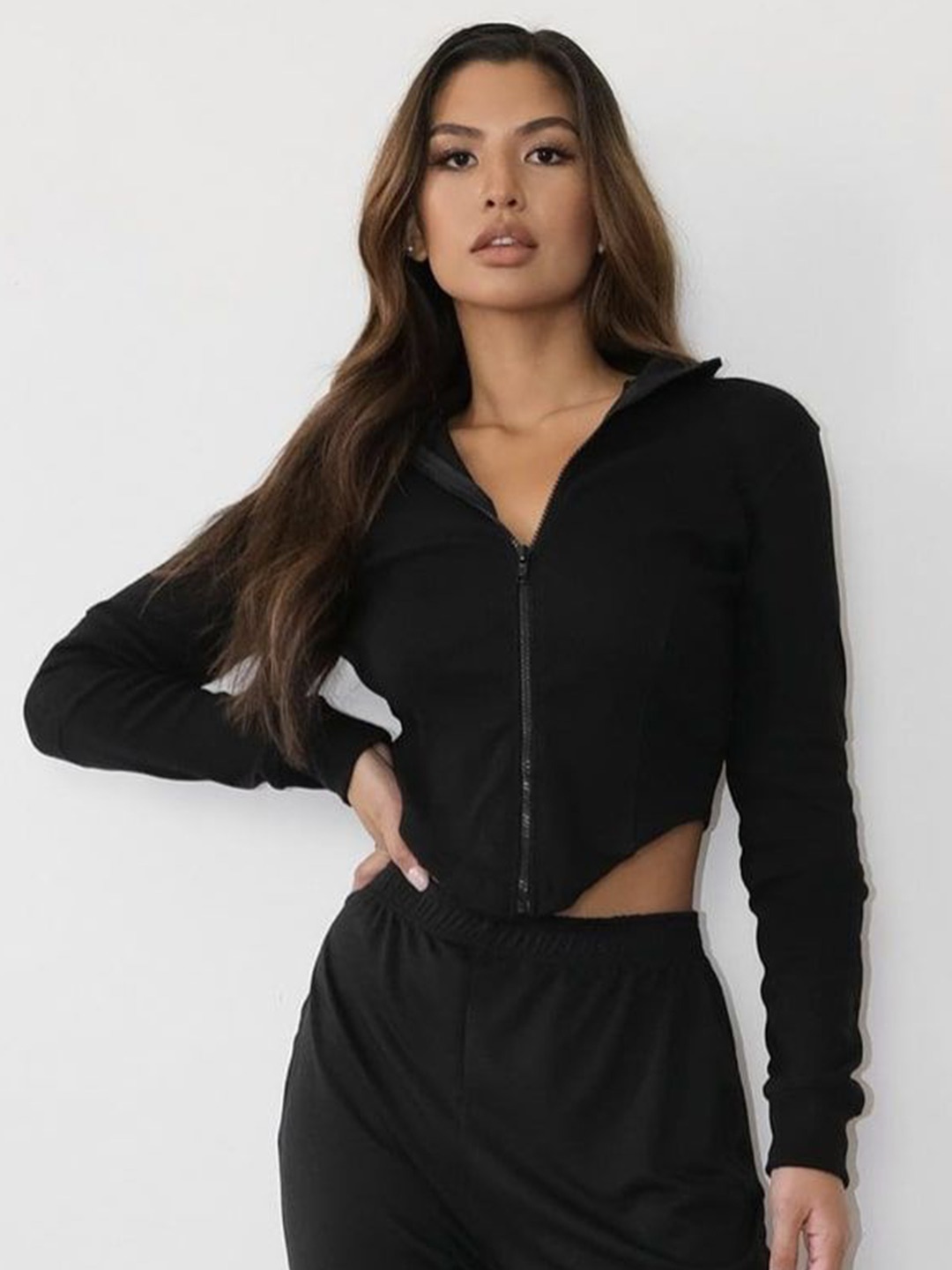 

LA CHIC PICK Cotton Crop Top, Black