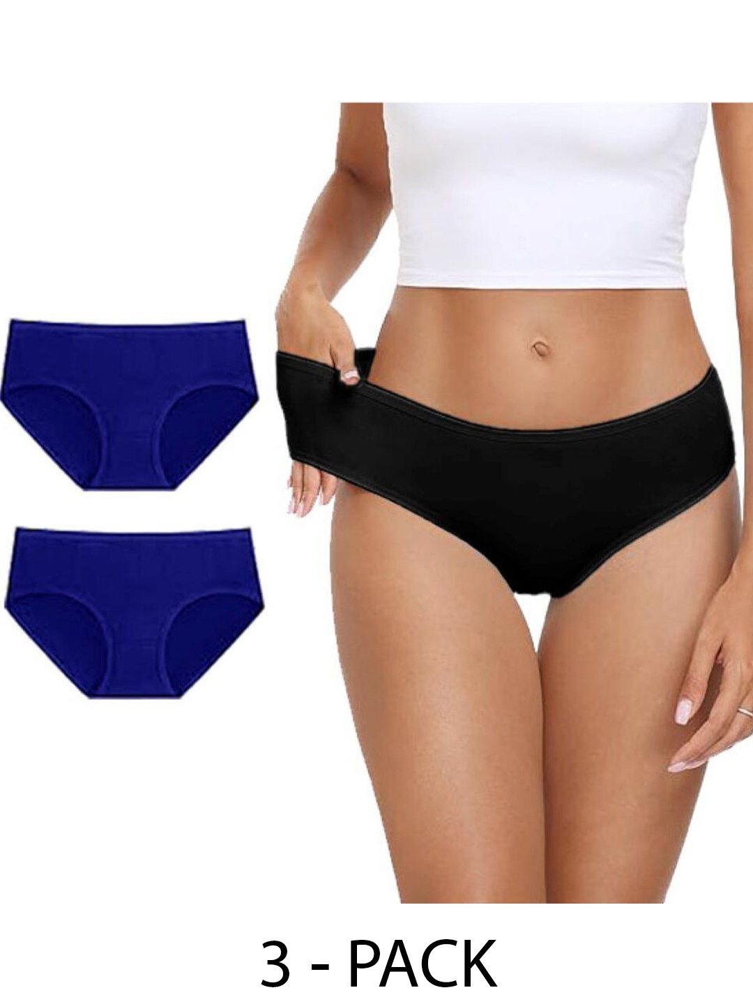 

Diving Deep Women Pack of 3 Cotton Assorted Hipster Briefs