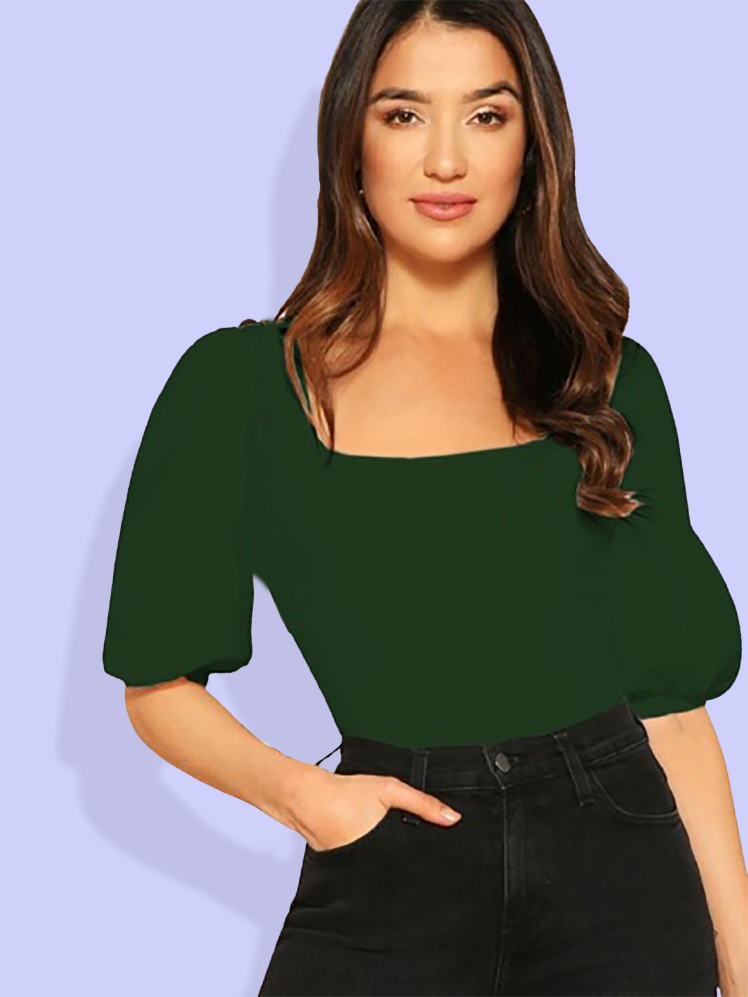 

Dream Beauty Fashion Puff Sleeve Top, Green