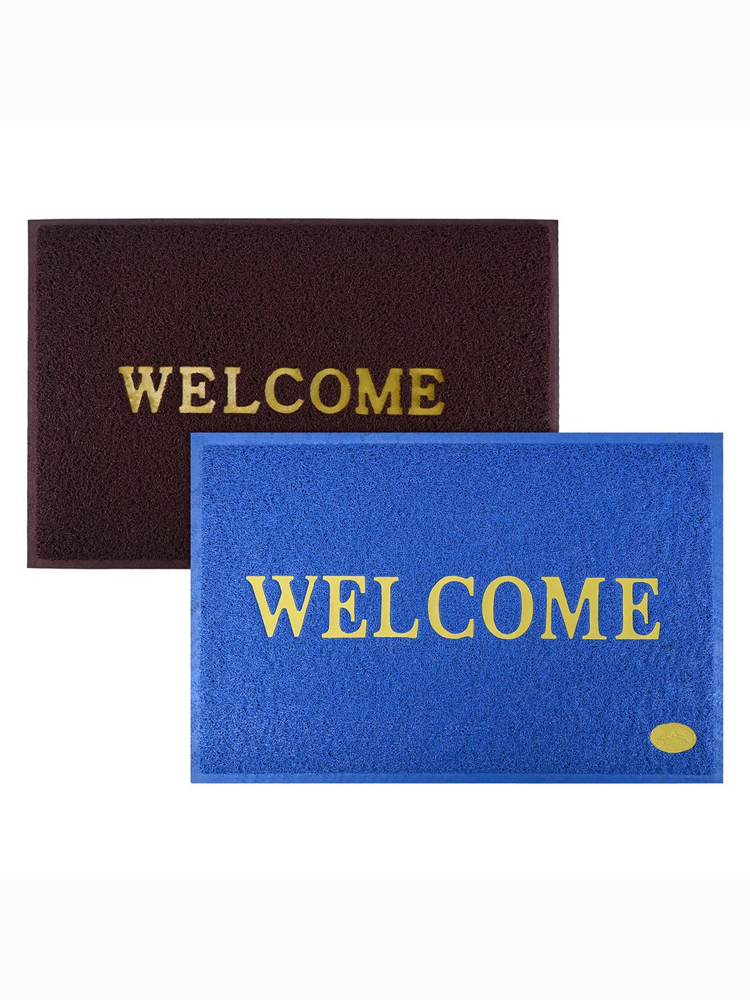 

Kuber Industries Maroon & Blue 2 Pieces Printed Anti-Skid Doormats