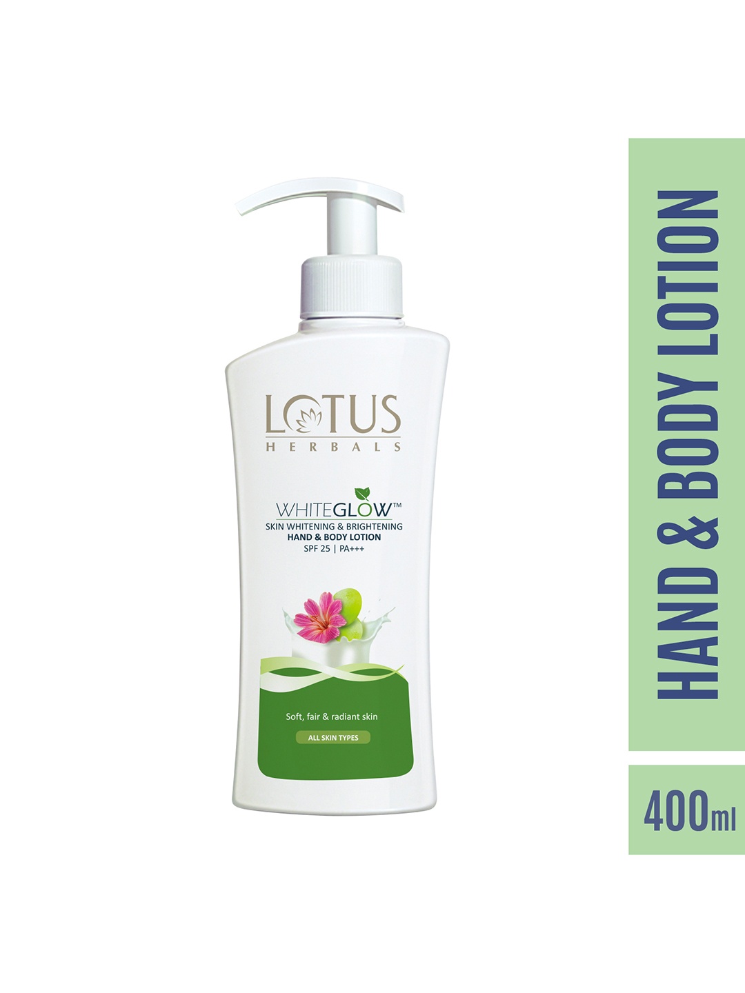 

Lotus Herbals WhiteGlow Skin Brightening Hand & Body Lotion SPF25 PA+++ - 400ml, White