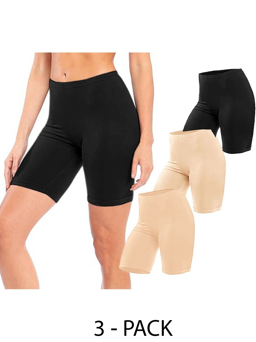 

Diving Deep Women Pack of 3 Boy Shorts Briefs, Black
