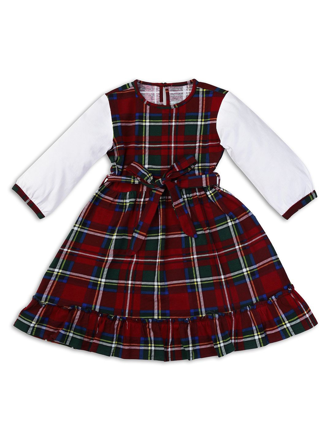 

ZACKBEE Checked Fit & Flare Dress, Red