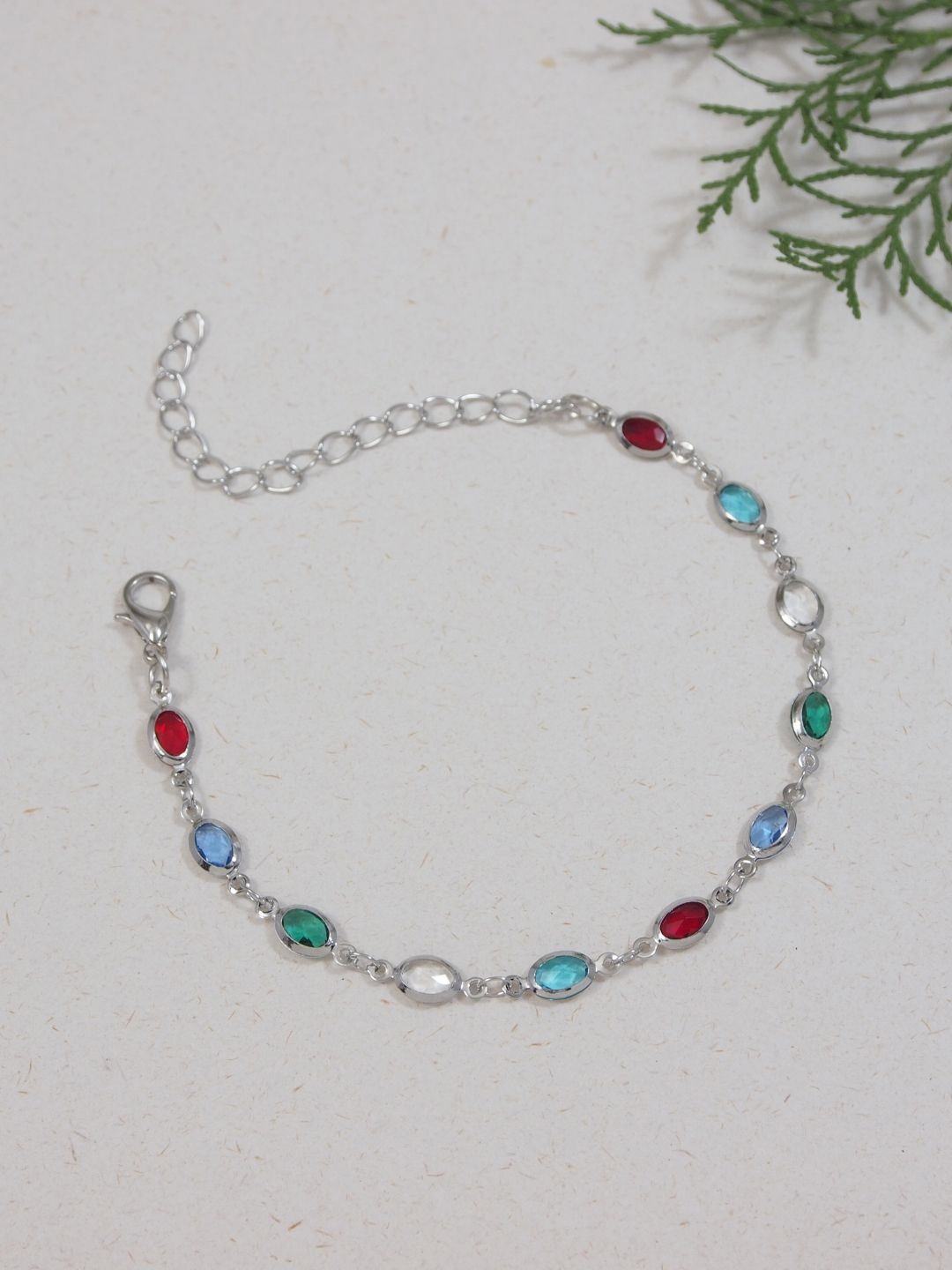 

V FASHION JEWELLERY Women Silver-Plated Link Bracelet