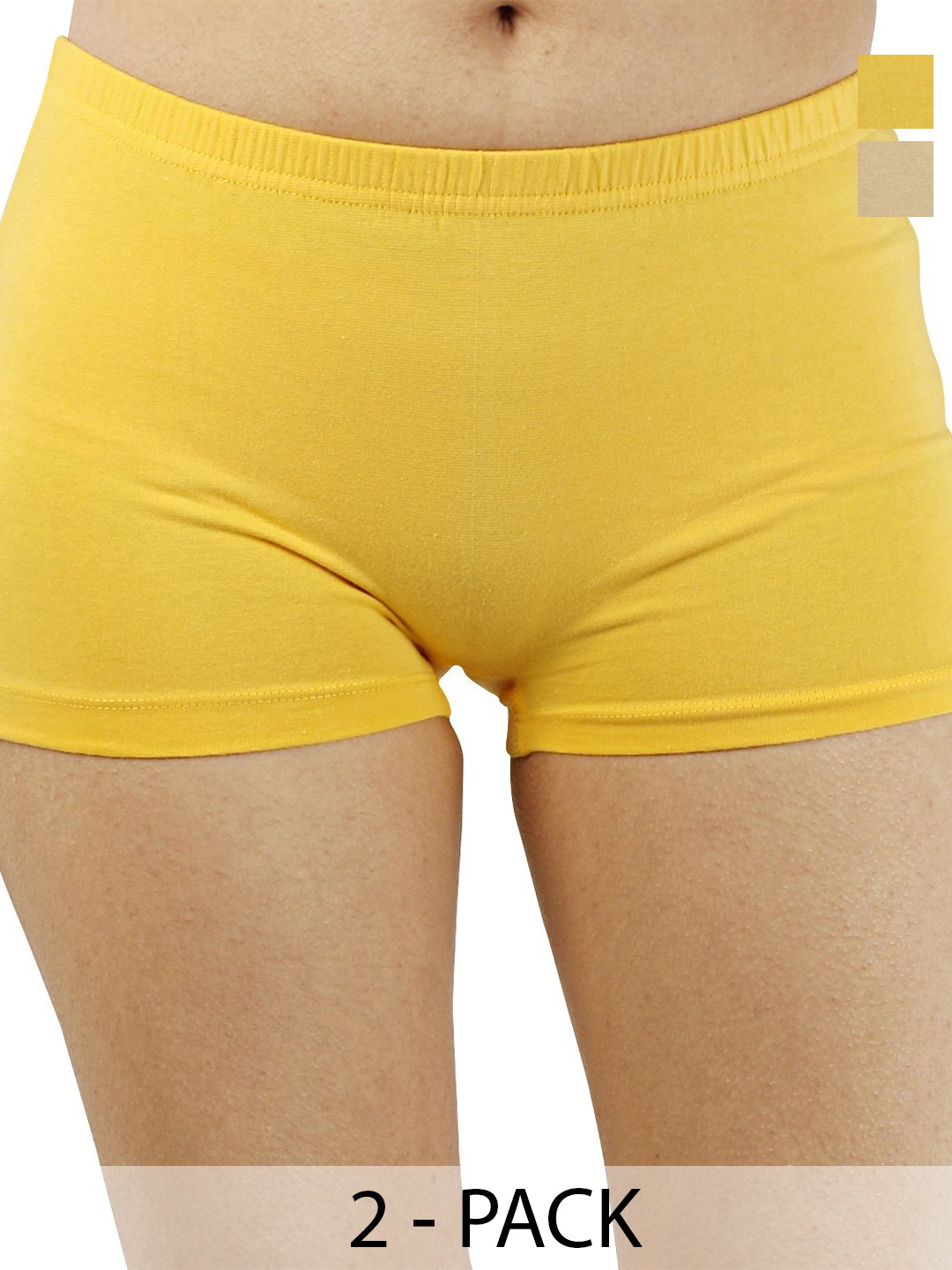 

Diving Deep Women Pack of 2 Boy Shorts Briefs, Yellow