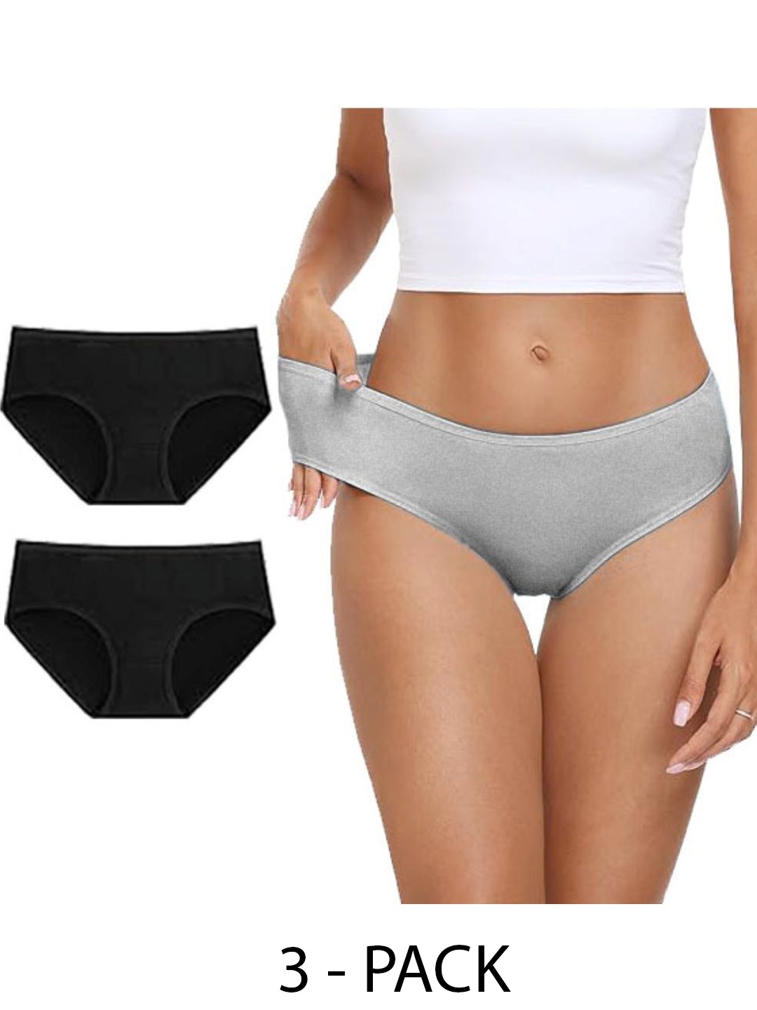 

Diving Deep Women Pack Of 3 Cotton Hipster Briefs, Assorted