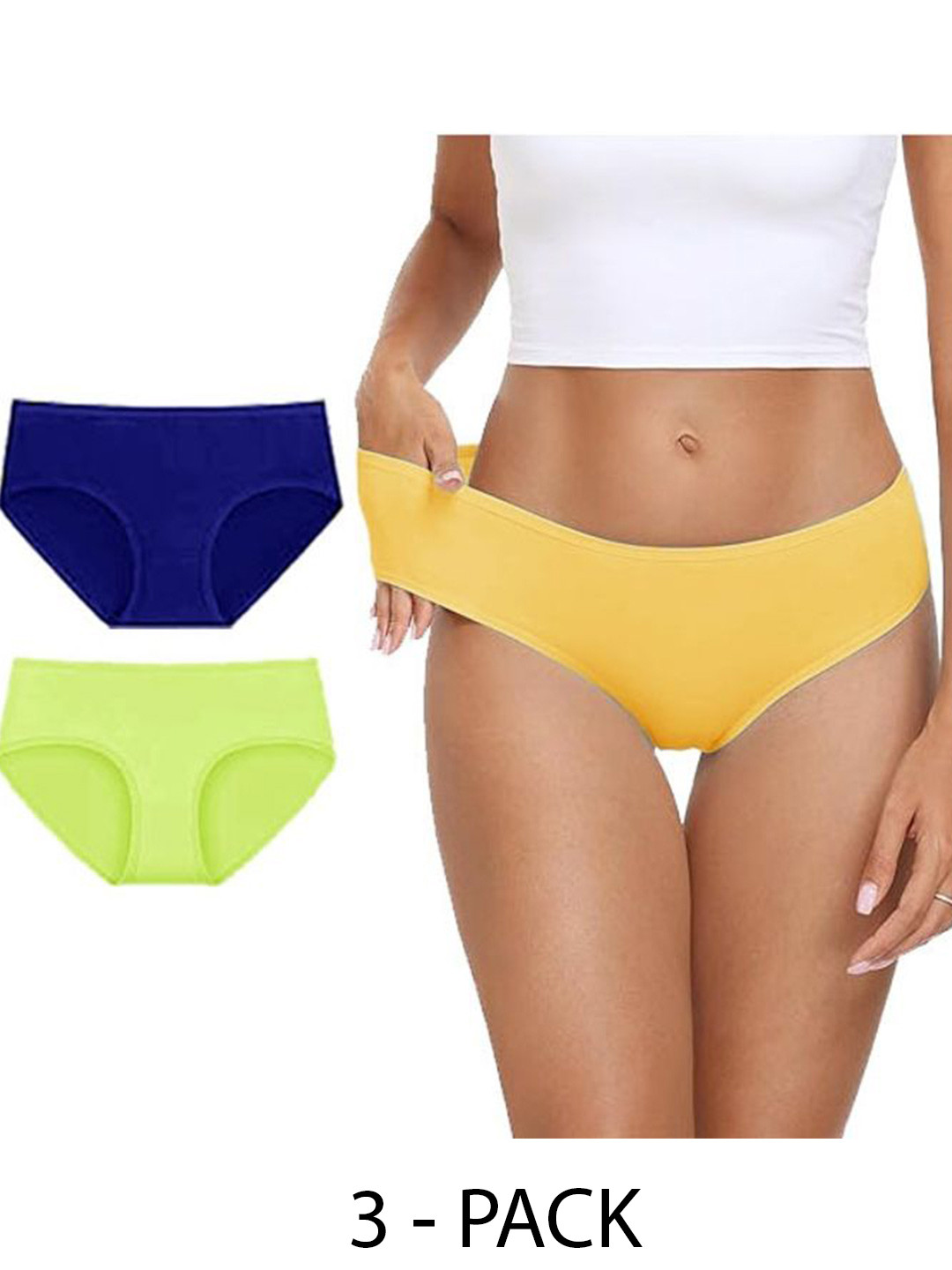 

Diving Deep Women Pack of 3 Cotton Hipster Briefs, Assorted