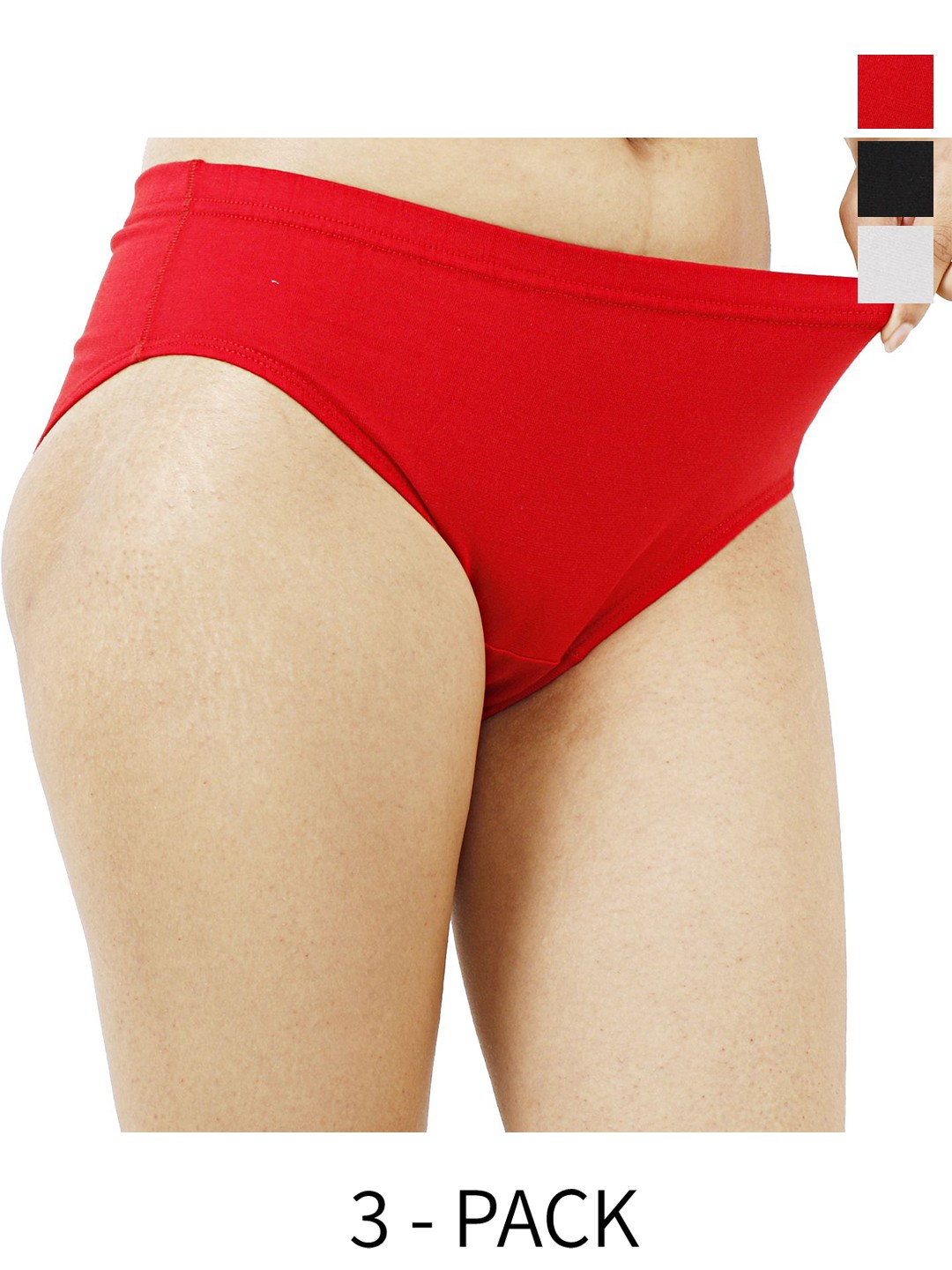 

Diving Deep Pack of 3 Cotton Hipster Briefs, Red