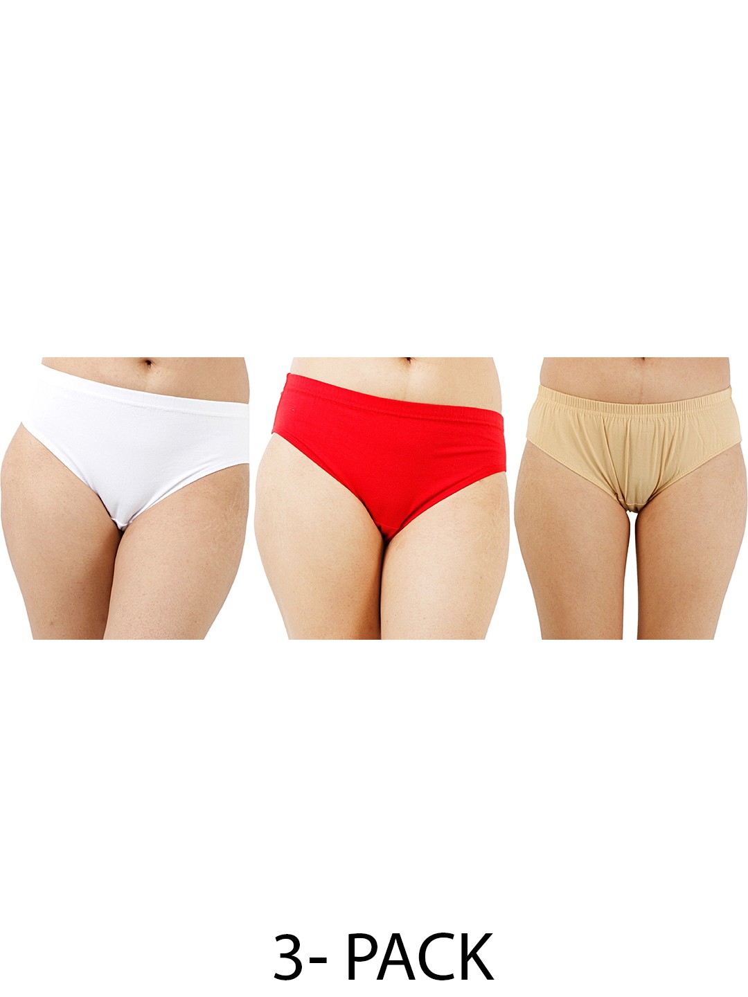 

Diving Deep Women Pack of 3 Hipster Briefs, White