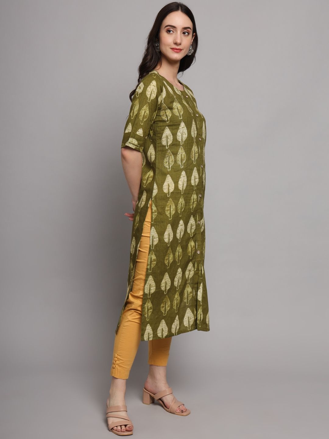 

INVAGA FASHION Women Printed Kurta, Green