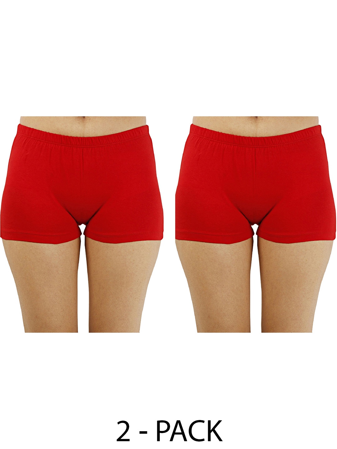 

Diving Deep Women Pack of 2 Cotton Boy Shorts Briefs, Red