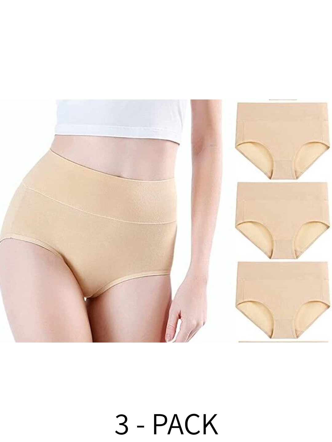 

Diving Deep Pack of 3 Cotton Hipster Briefs, Beige
