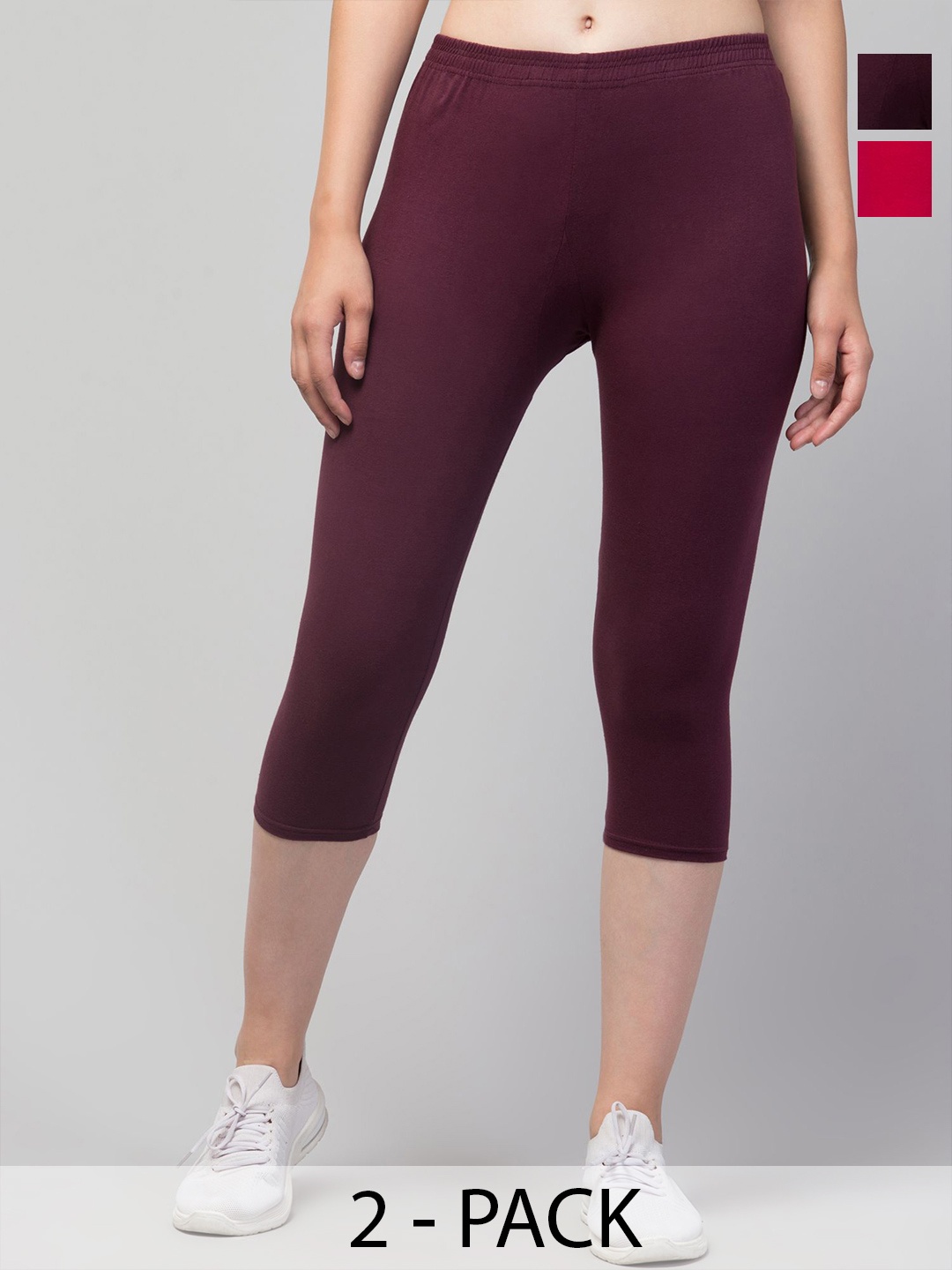 

ULLAS Women Skinny Fit Capris, Purple
