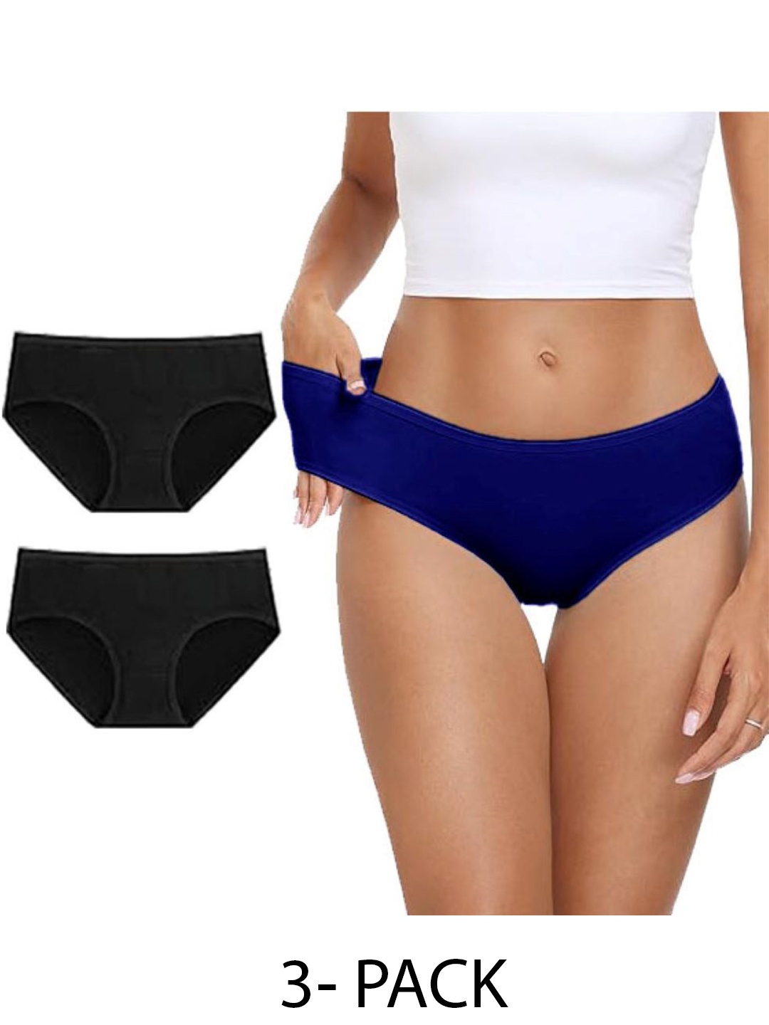 

Diving Deep Women Pack of 3 Cotton Hipster Briefs, Assorted