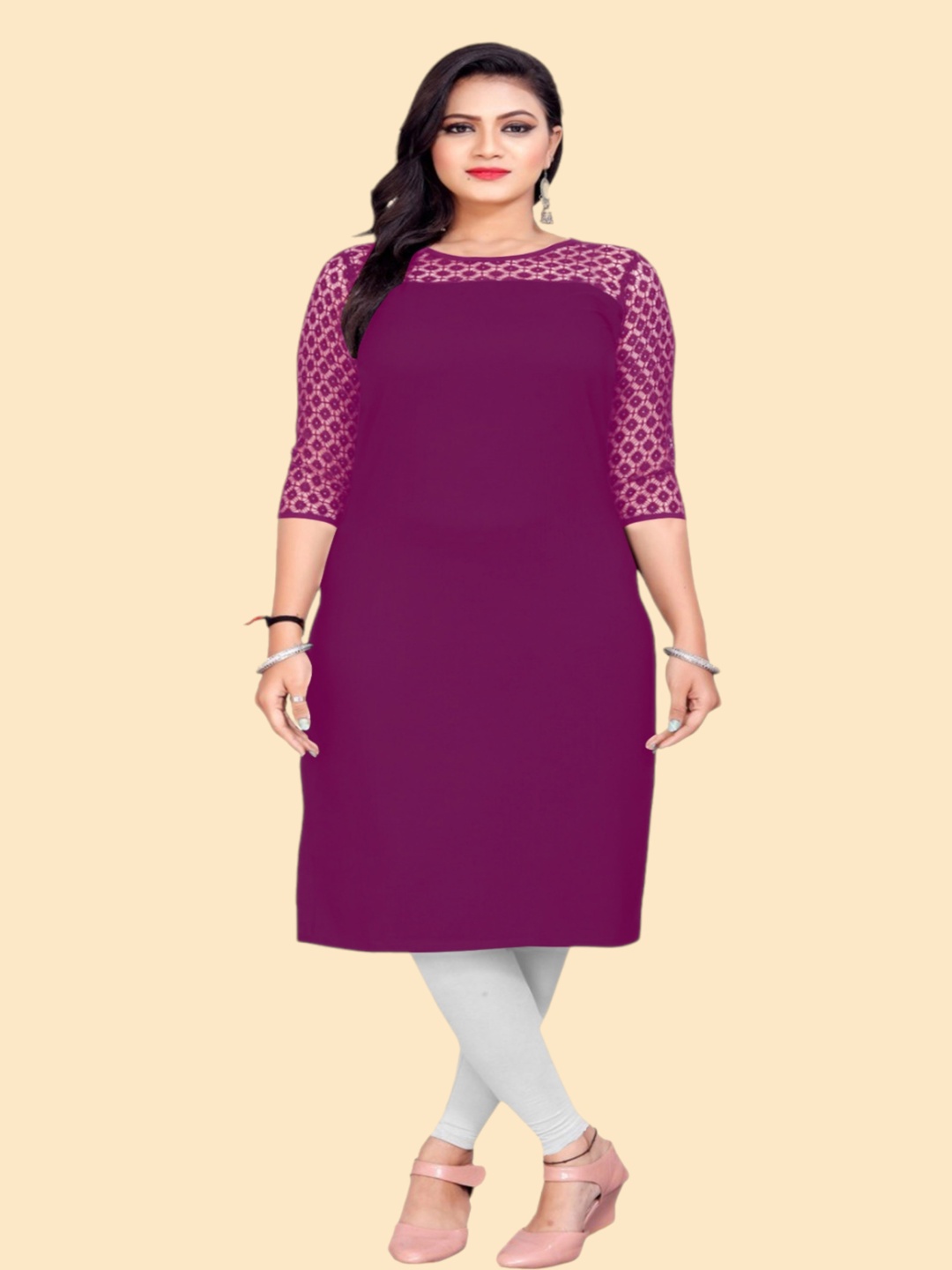 

Dream Beauty Fashion Pure Crepe Kurti, Burgundy