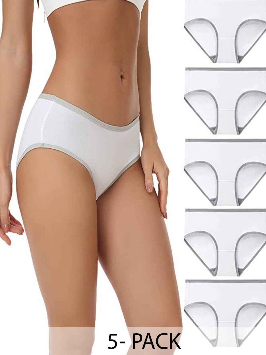 

Diving Deep Pack of 5 Hipster Briefs, White