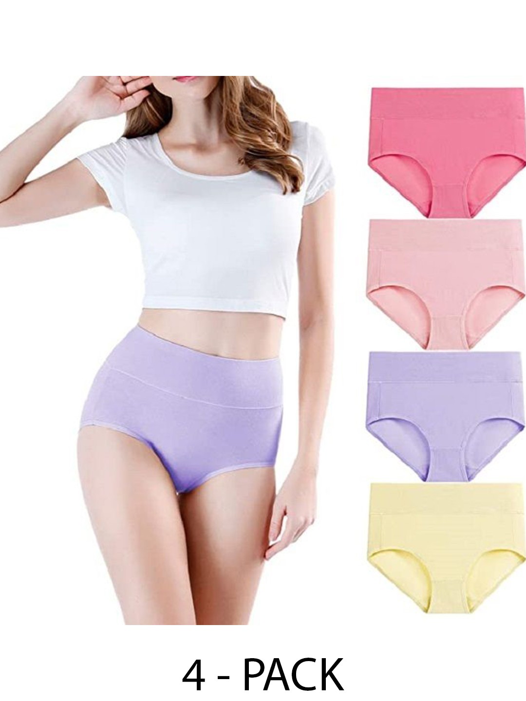 

Diving Deep Women Pack of 4 Hipster Briefs, Pink