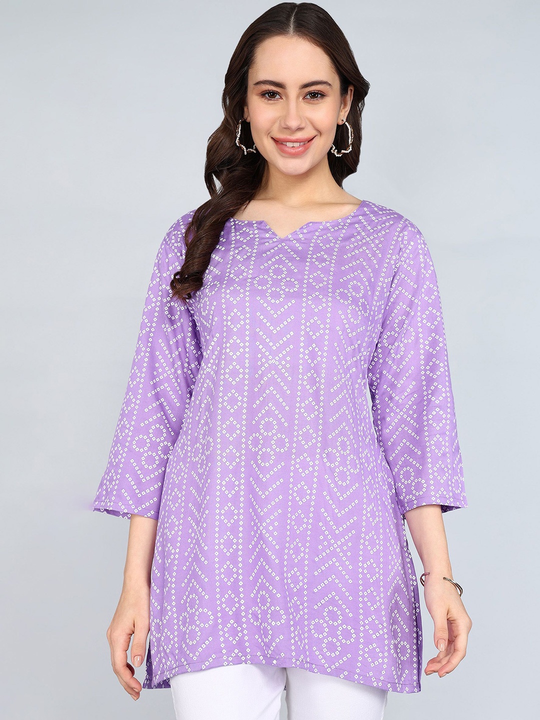

Tviksha Fashion Bandhani Printed Kurti, Purple