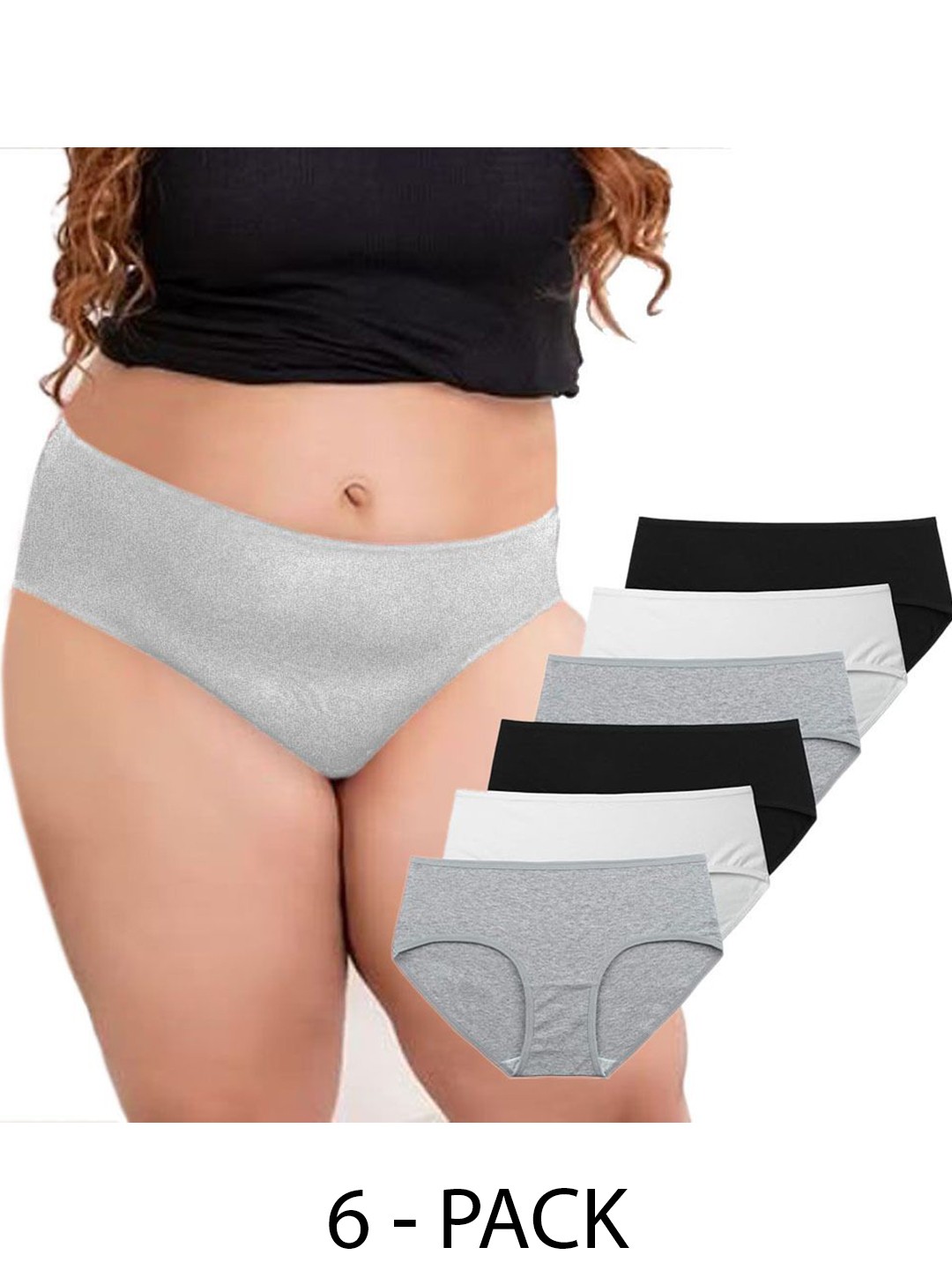 

Diving Deep Pack of 6 Cotton Hipster Briefs, Grey