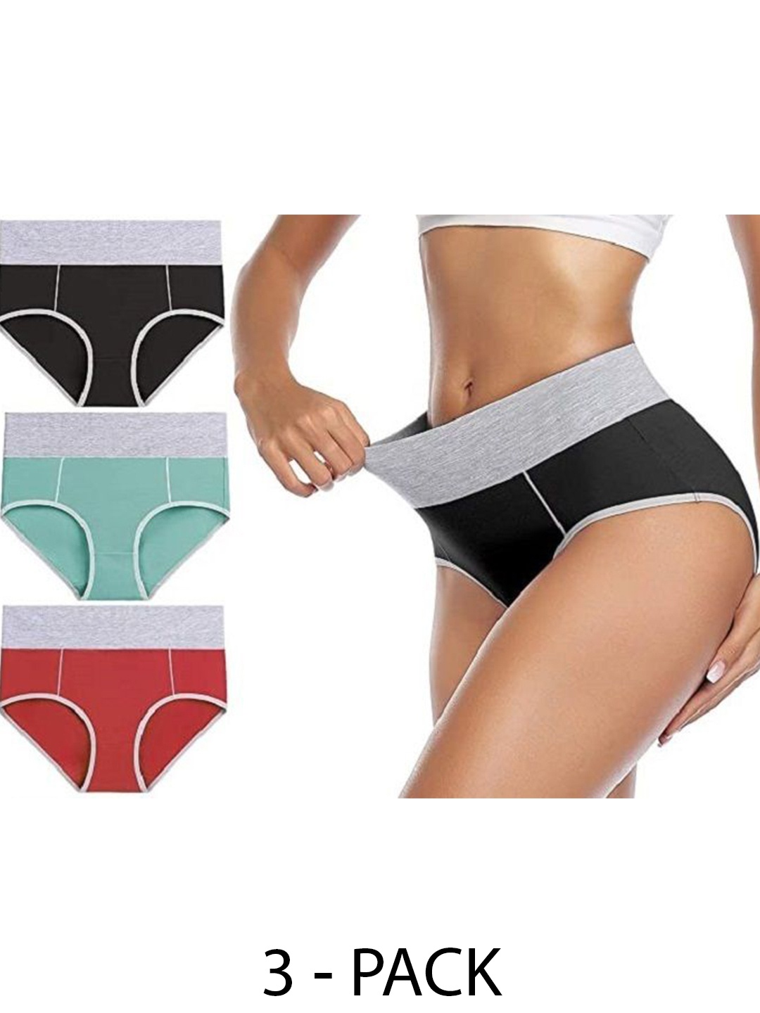 

Diving Deep Women Pack of 3 Cotton Hipster Briefs, Black