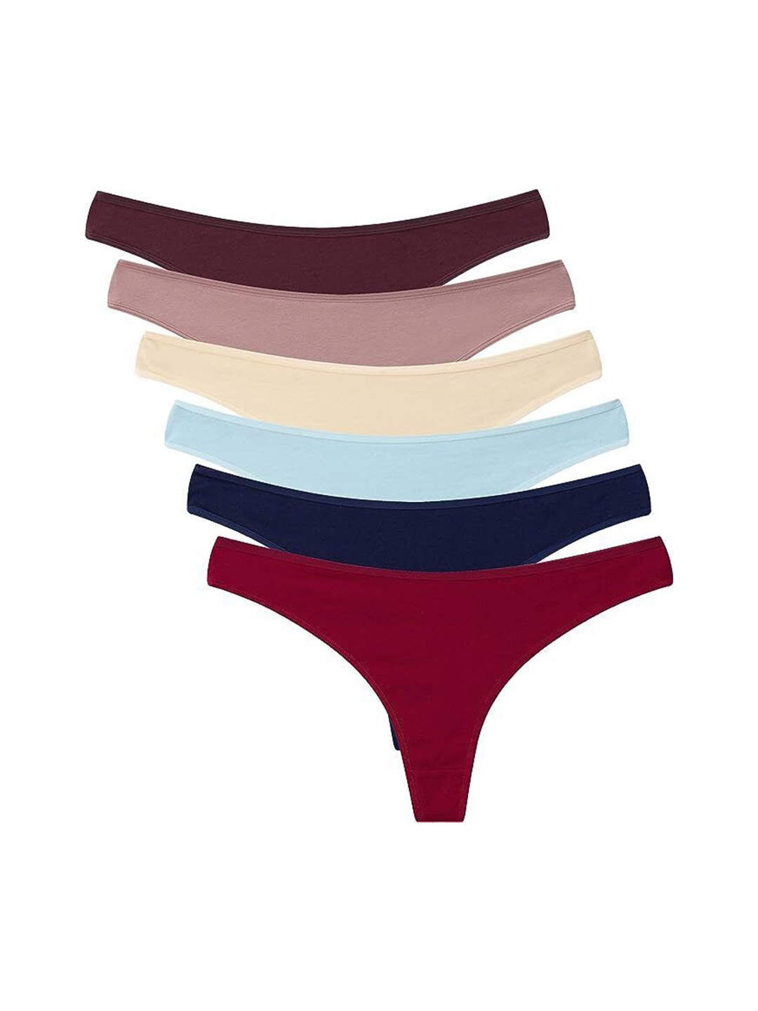 

Diving Deep Women Pack of 6 Cotton Assorted Thongs Briefs