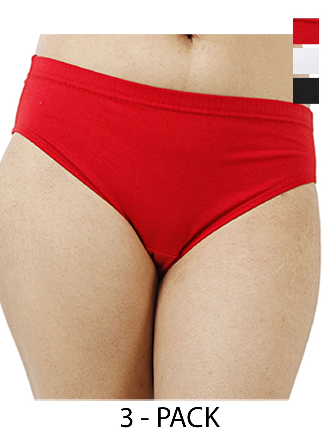 

Diving Deep Women Pack of 3 Hipster Briefs, Black