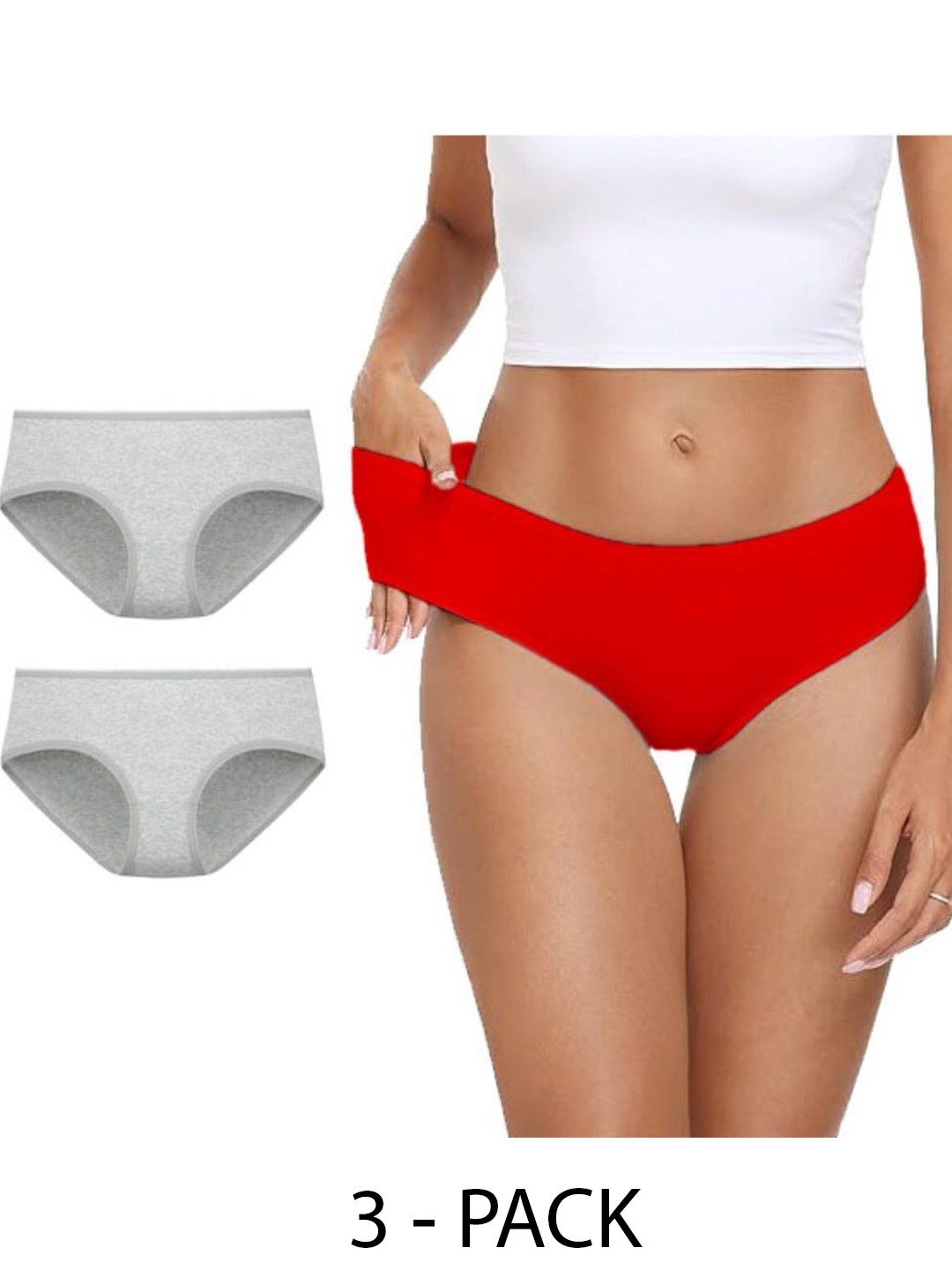 

Diving Deep Pack of 3 Hipster Briefs, Red