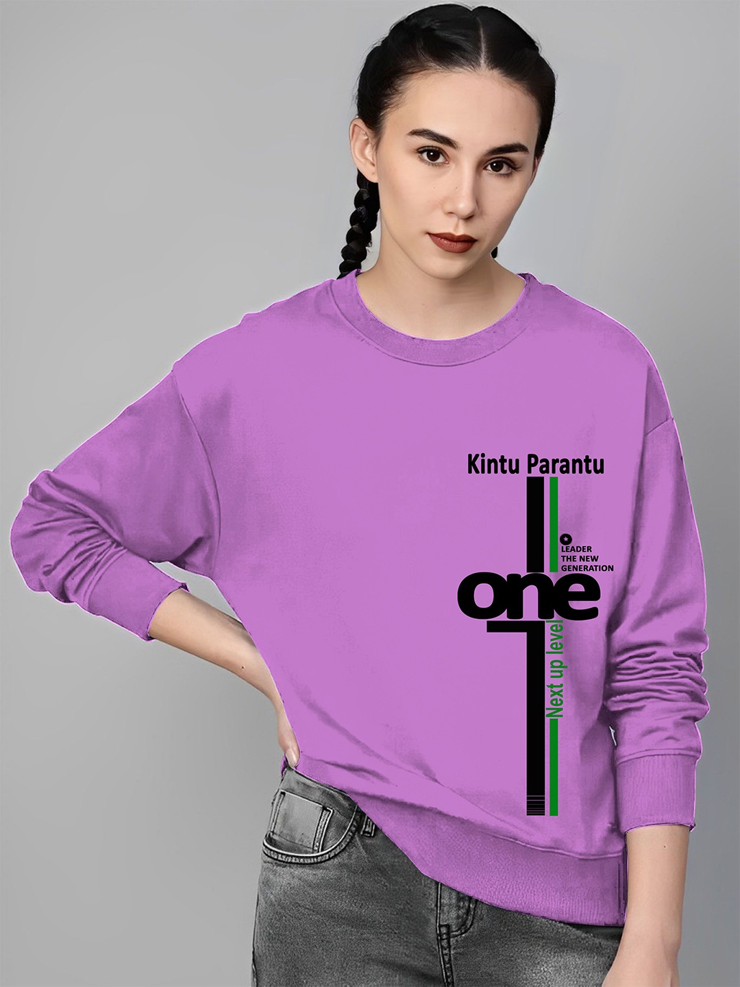 

Parona Women Printed Sweatshirt, Lavender