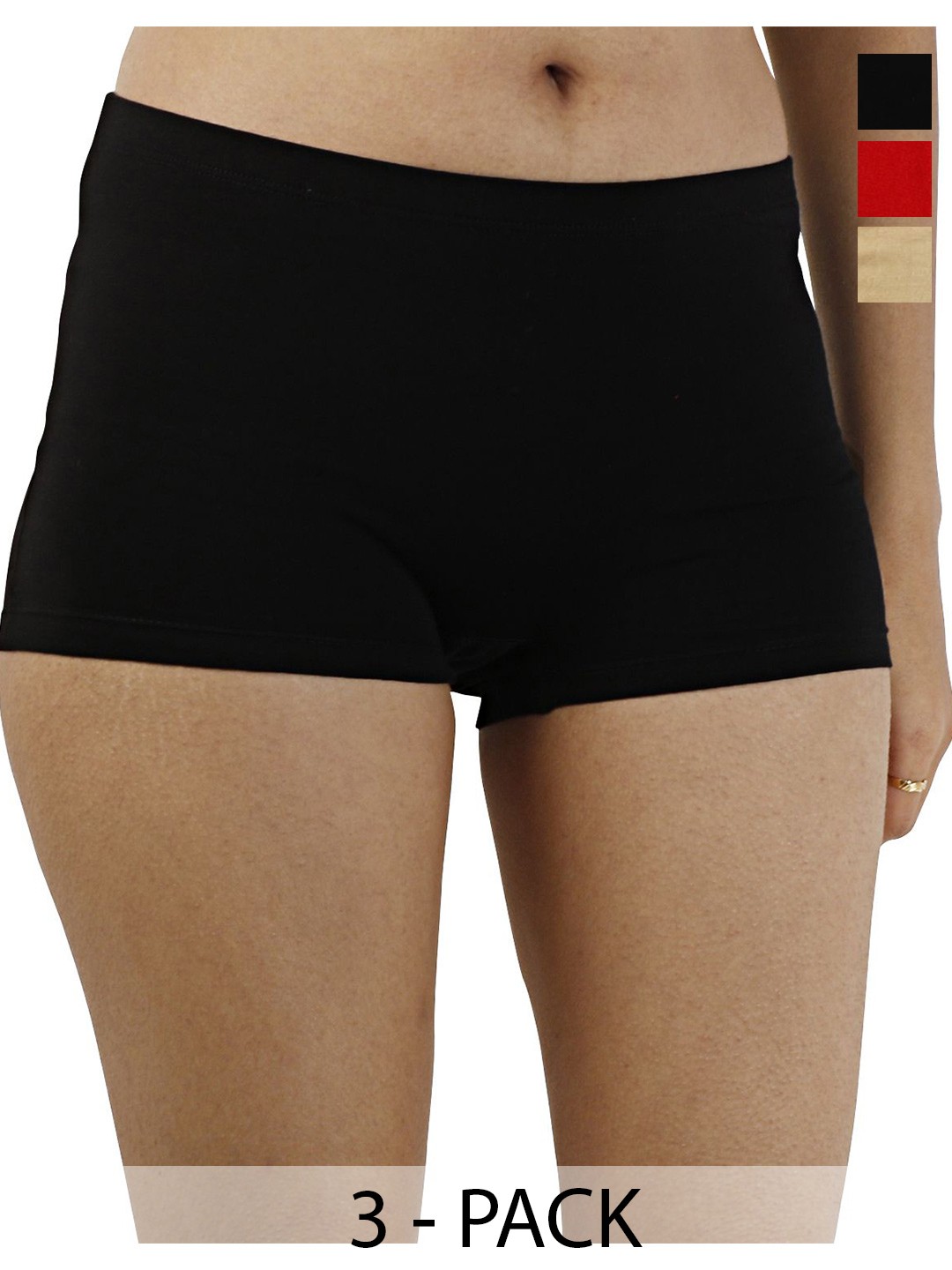 

Diving Deep Pack of 3 Cotton Boy Shorts Briefs, Black