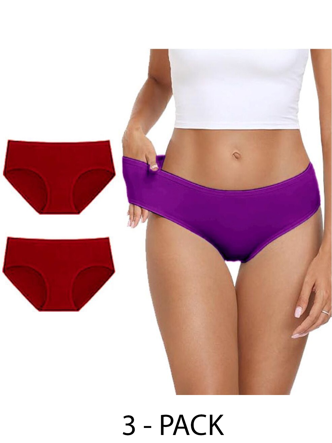 

Diving Deep Women Pack Of 3 Cotton Hipster Briefs, Assorted