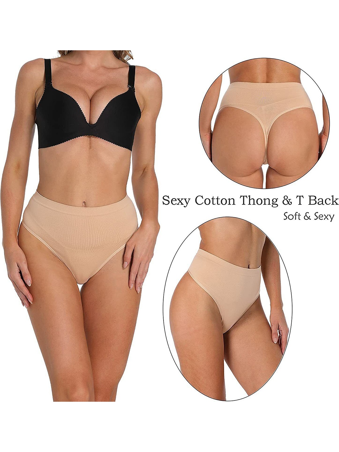 

Diving Deep Pack of 4 Thongs Briefs, Beige